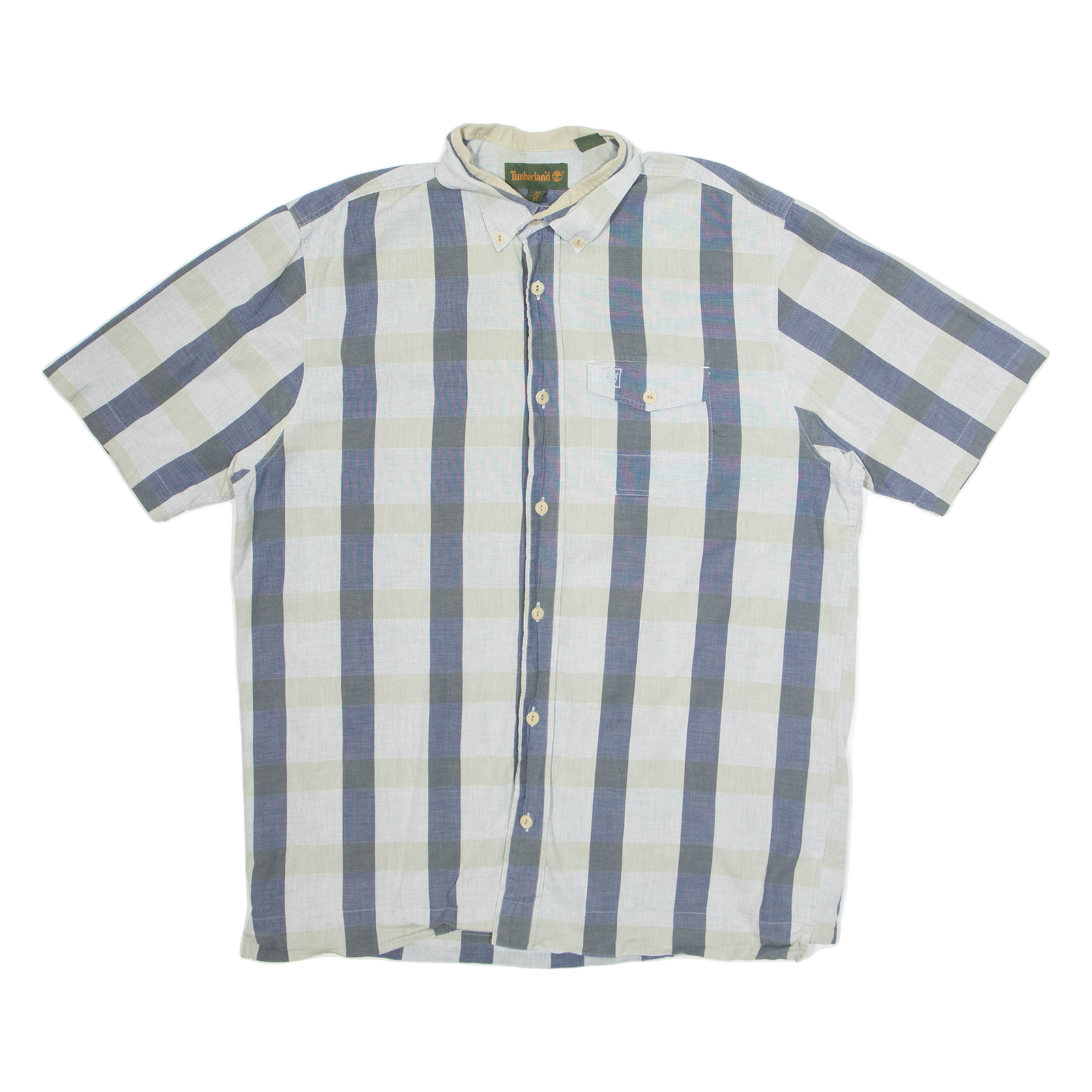 TIMBERLAND Mens Shirt Grey Check Short Sleeve M Refurbished - N/A refurbished available on Cerqular