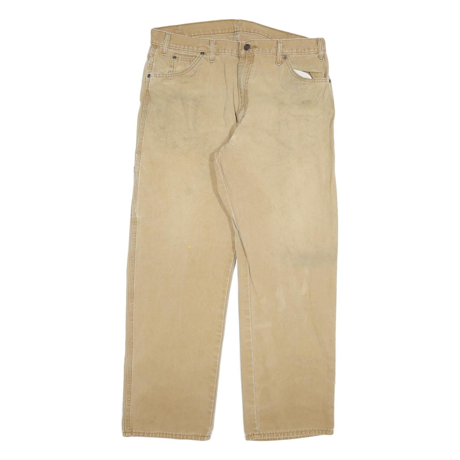 DICKIES Mens Jeans Beige Regular Straight Denim W36 L32 Workwear Cotton Blend Refurbished - N/A refurbished available on Cerqular