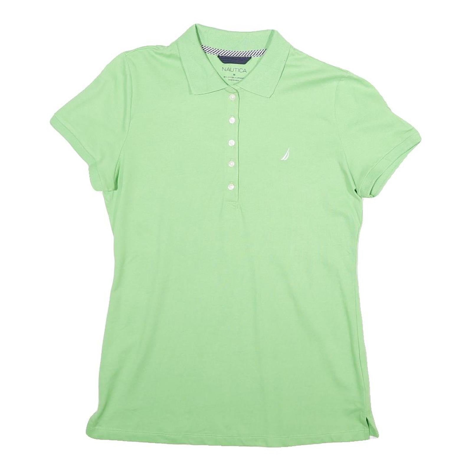 NAUTICA Womens Green Short Sleeve Plain Polo Shirt M Cotton Casual Refurbished - N/A refurbished available on Cerqular