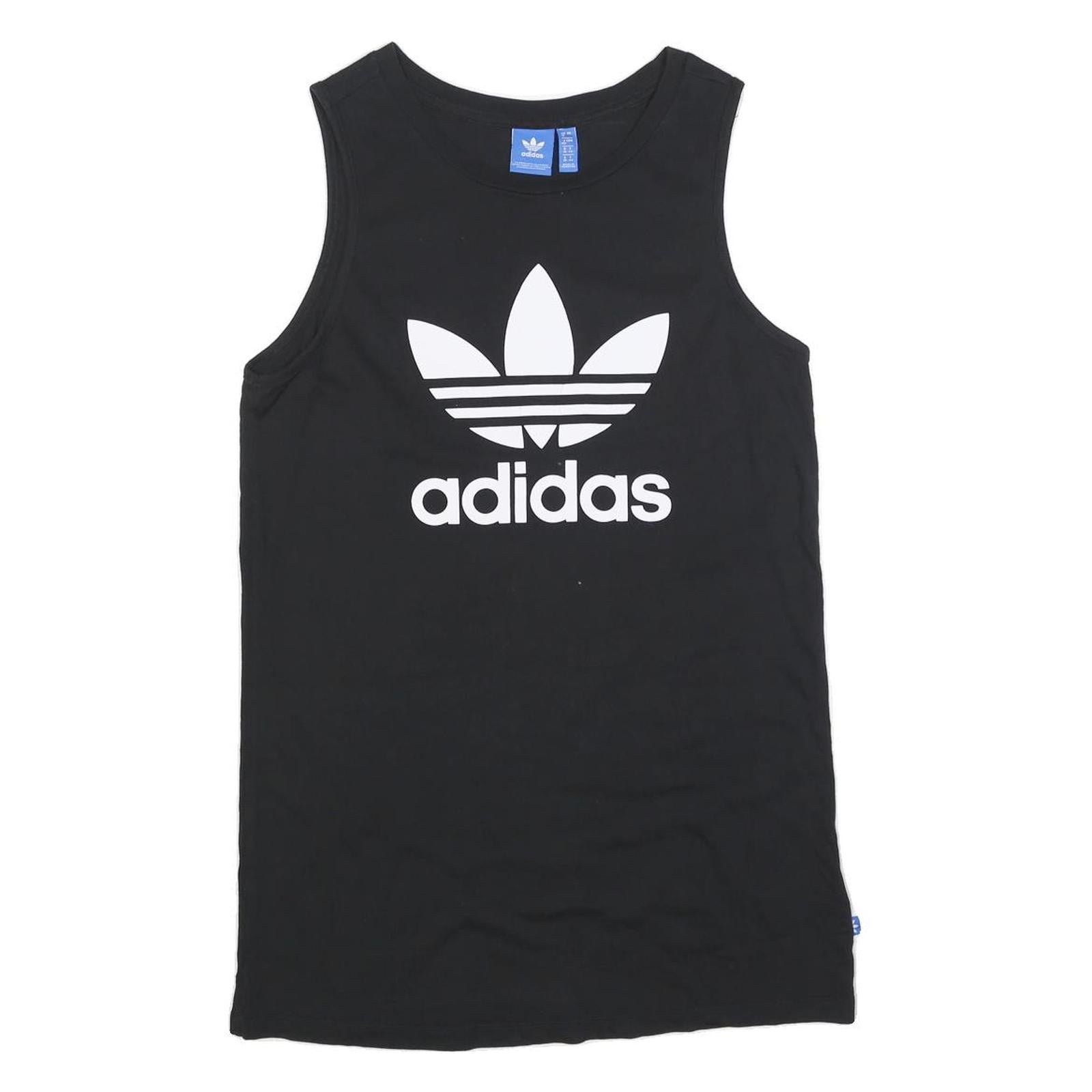 ADIDAS Womens Black Day Jersey Plain Sleeveless UK 12 Cotton Blend Logo Dress Refurbished - N/A refurbished available on Cerqular