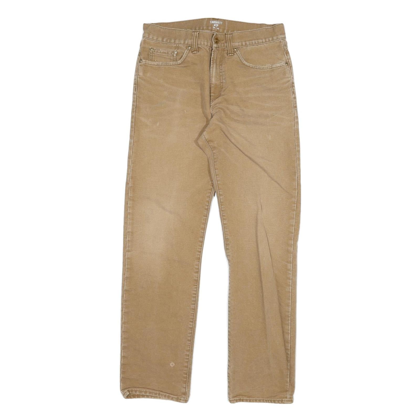 CARHARTT Mens Jeans Beige Regular Straight Denim W29 L32 Cotton Blend Zip Refurbished - N/A refurbished available on Cerqular
