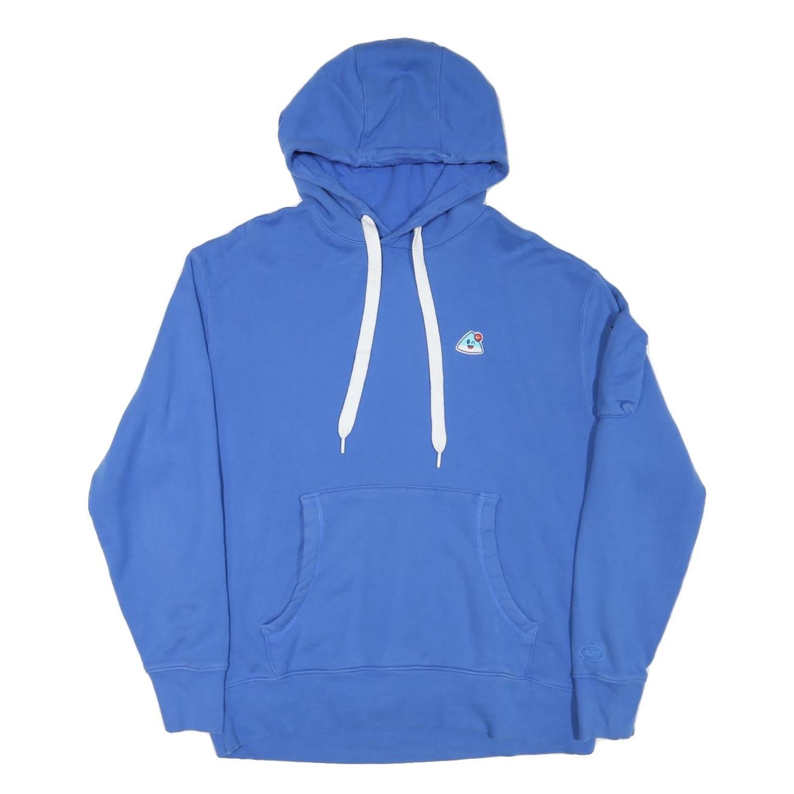 NIKE Mens Blue Hoodie L Cotton Blend Casual Pullover with Front Pocket Refurbished - N/A refurbished available on Cerqular