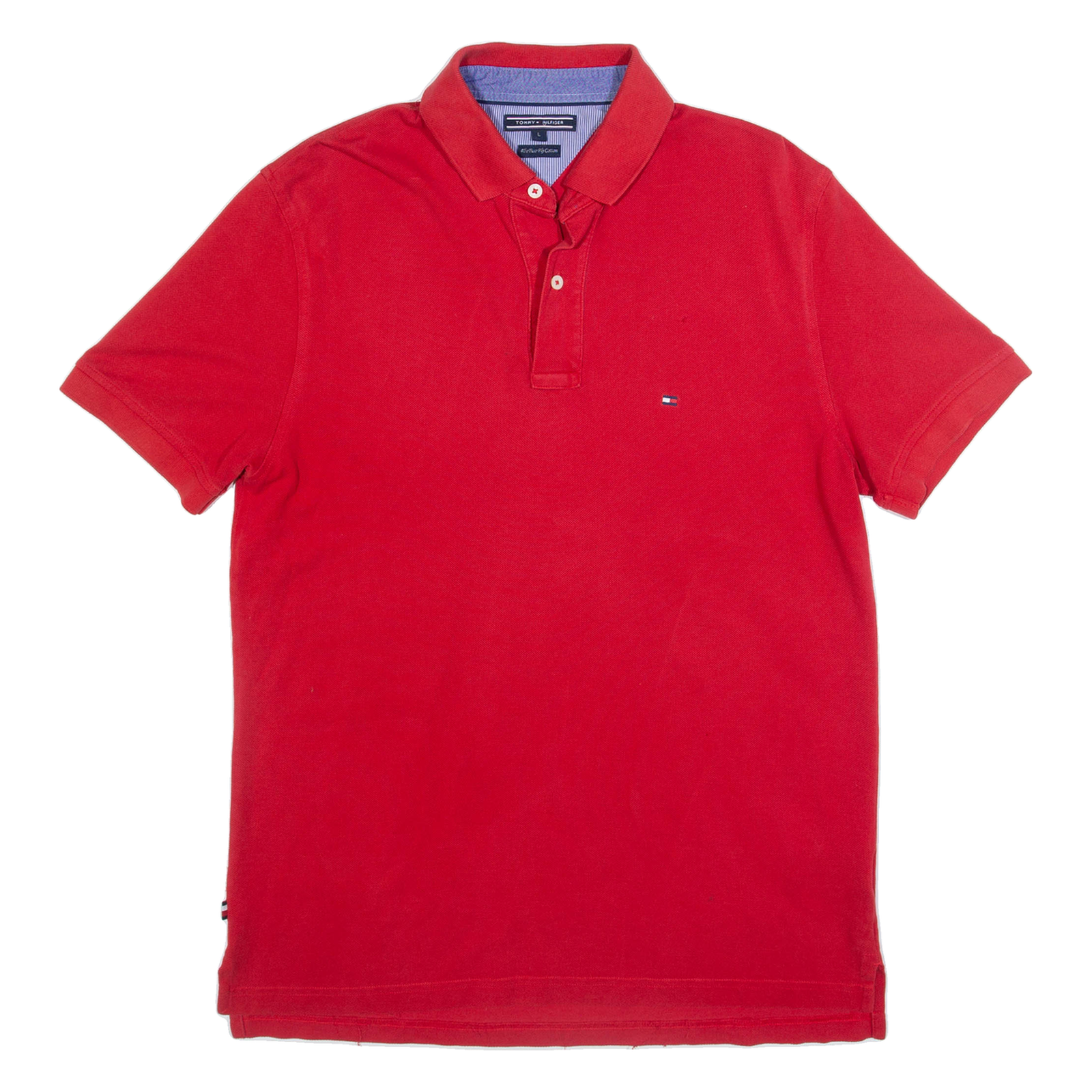 TOMMY HILFIGER Mens Polo Shirt Red L Refurbished - N/A refurbished available on Cerqular