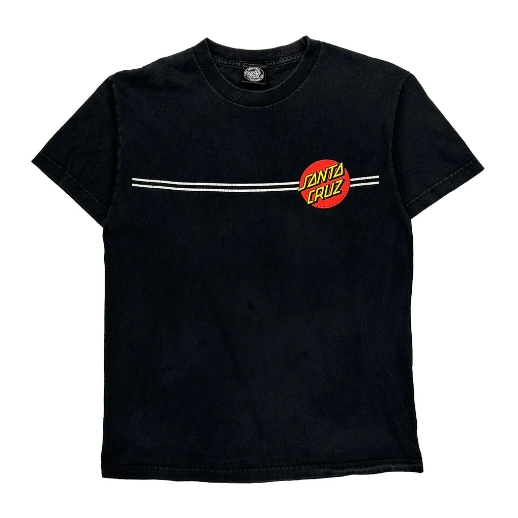 None Santa Cruz T-Shirt - Medium Black Cotton Refurbished - Thrifted (note: this is a term often used to describe second- refurbished available on Cerqular