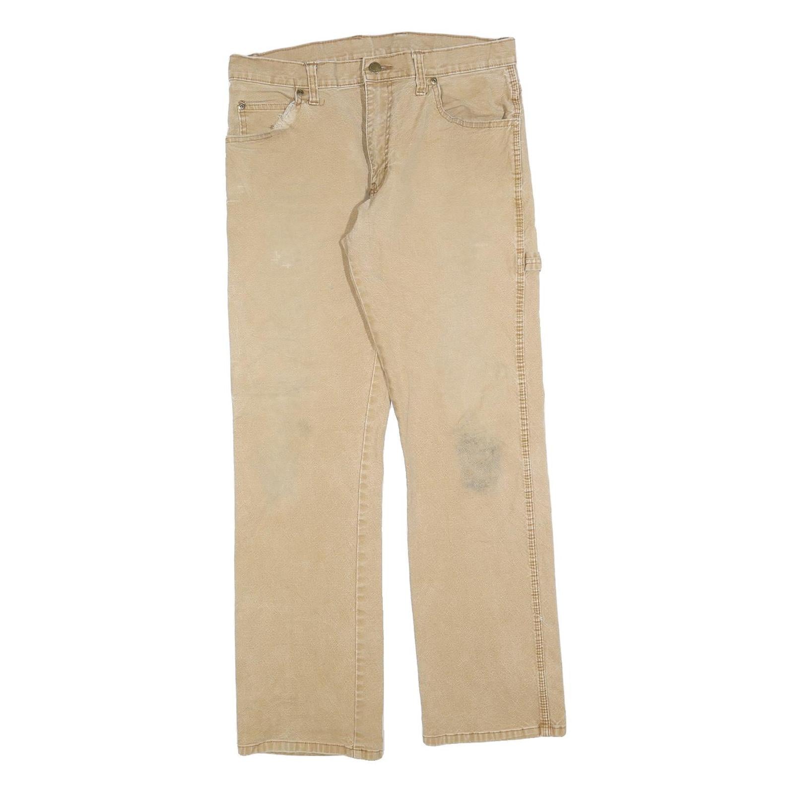 DICKIES Mens Cotton Blend Beige Regular Fit Straight Leg Trousers W32 L32 Refurbished - N/A refurbished available on Cerqular