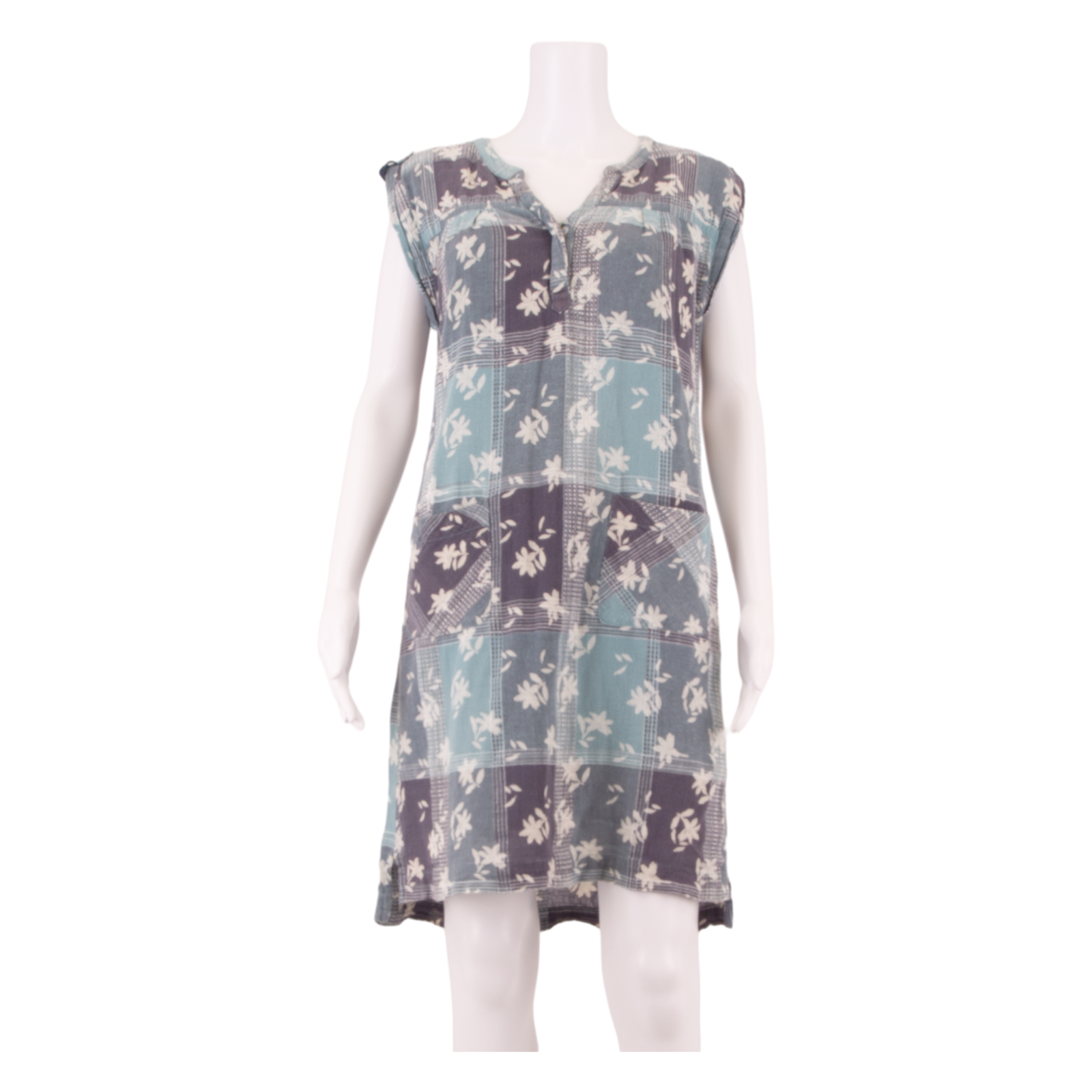 WHITE STUFF Womens Shift Dress Blue Floral Short Sleeve Knee Length UK 10 Refurbished - N/A refurbished available on Cerqular