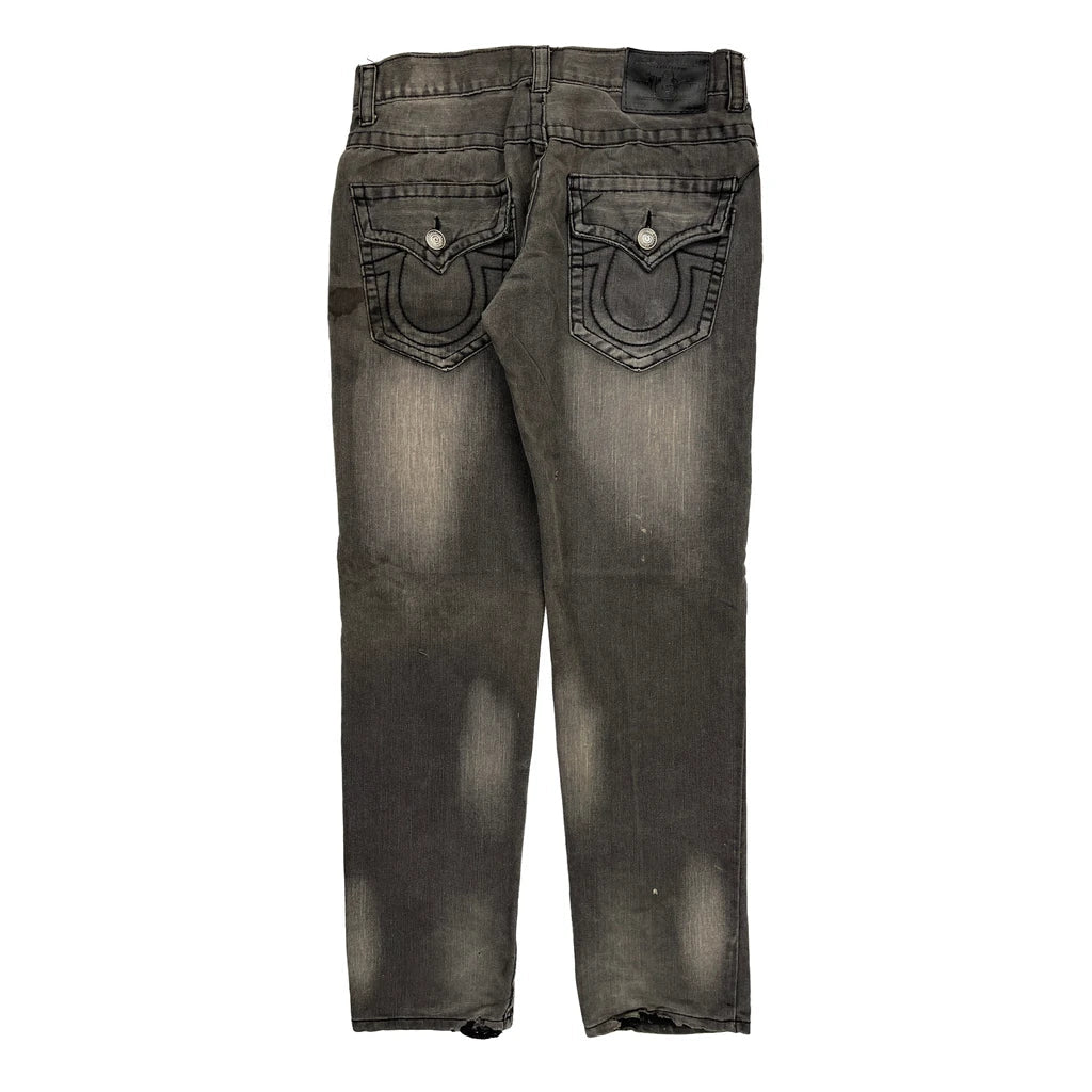 True Religion Jeans - 34W 30L Grey Cotton Refurbished - Thrifted (note: this is a term often used to describe second- refurbished available on Cerqular