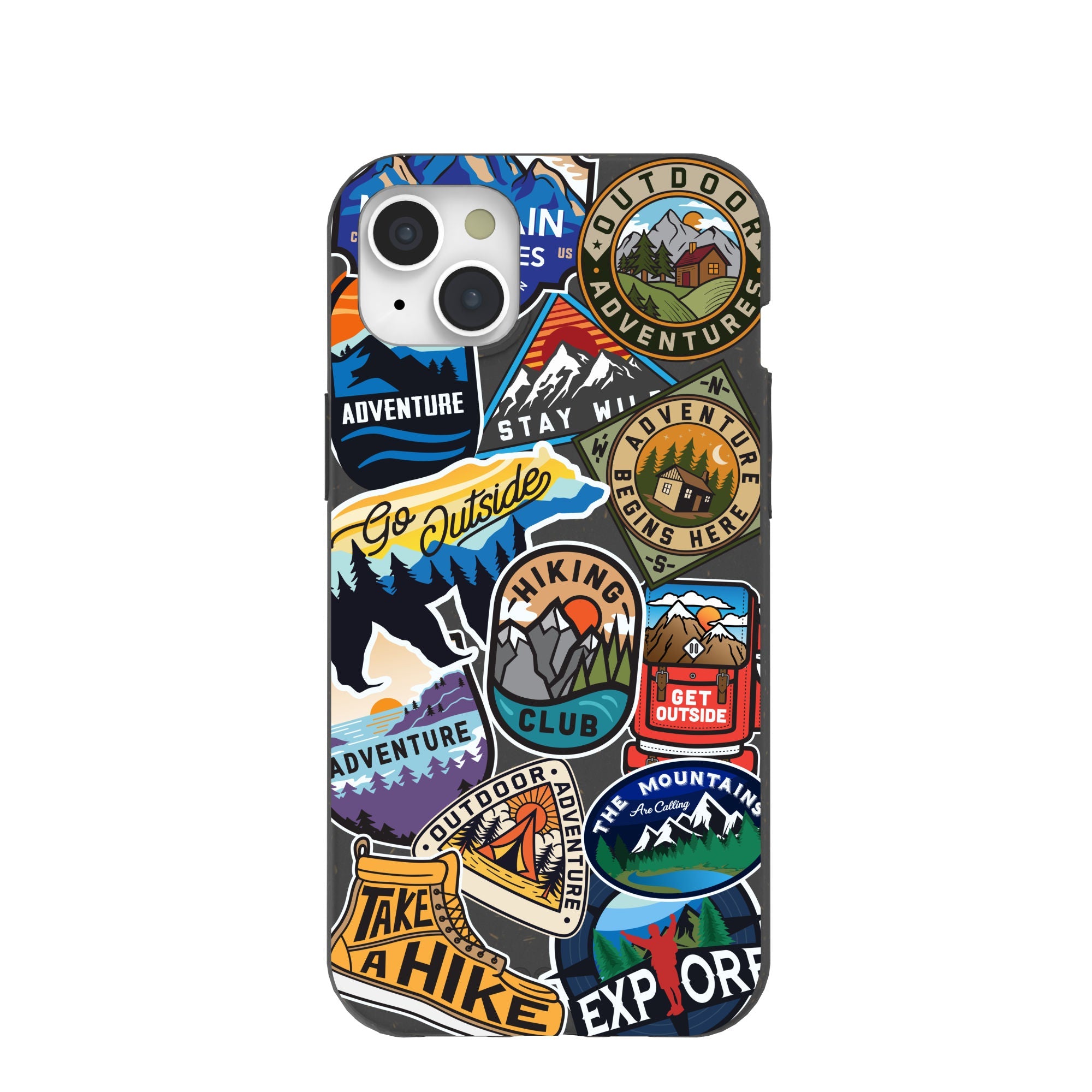 Black Trail Stickers iPhone 15 Plus Case Refurbished - Pela Case refurbished available on Cerqular