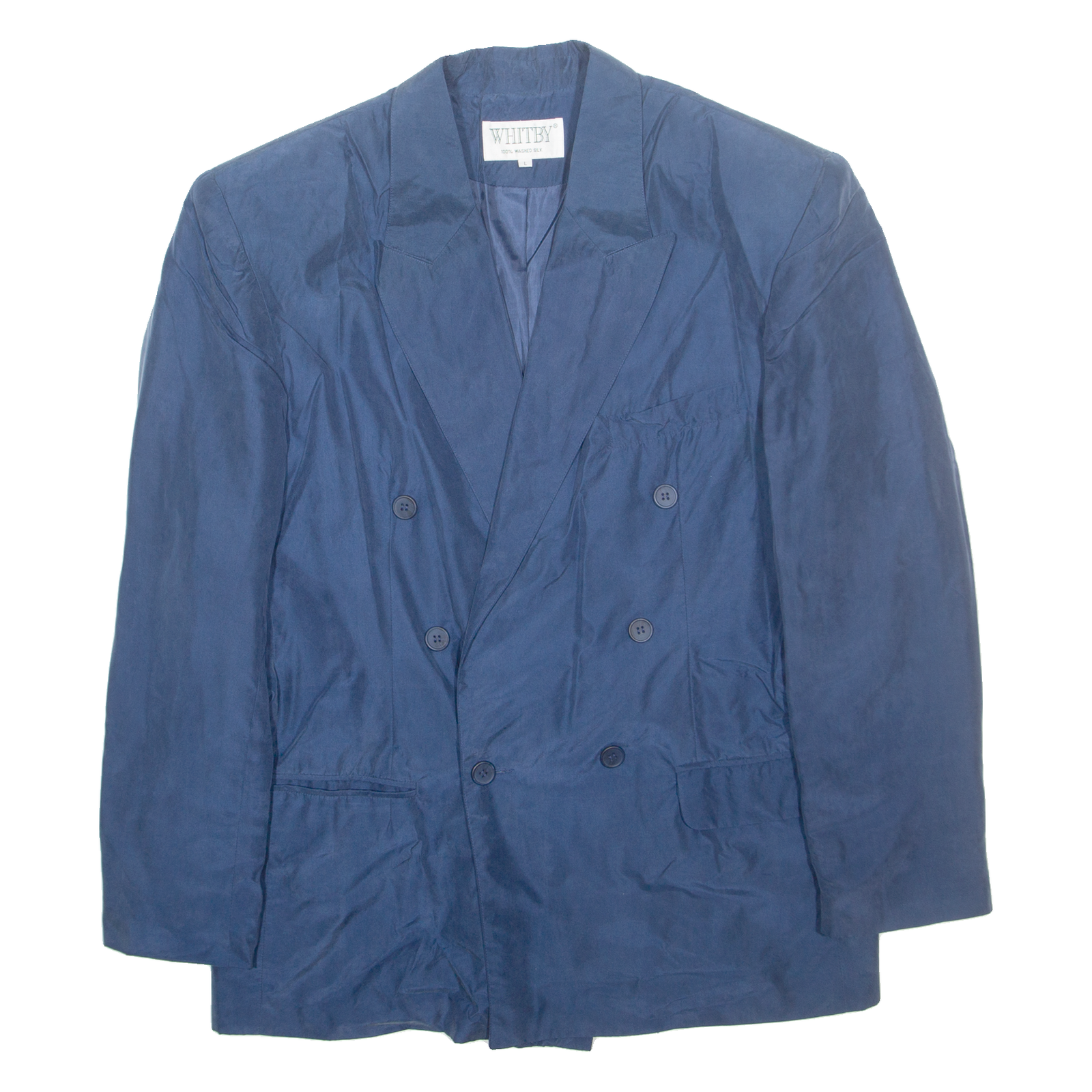 WHITBY Mens Blazer Jacket Blue Silk L Refurbished - N/A refurbished available on Cerqular