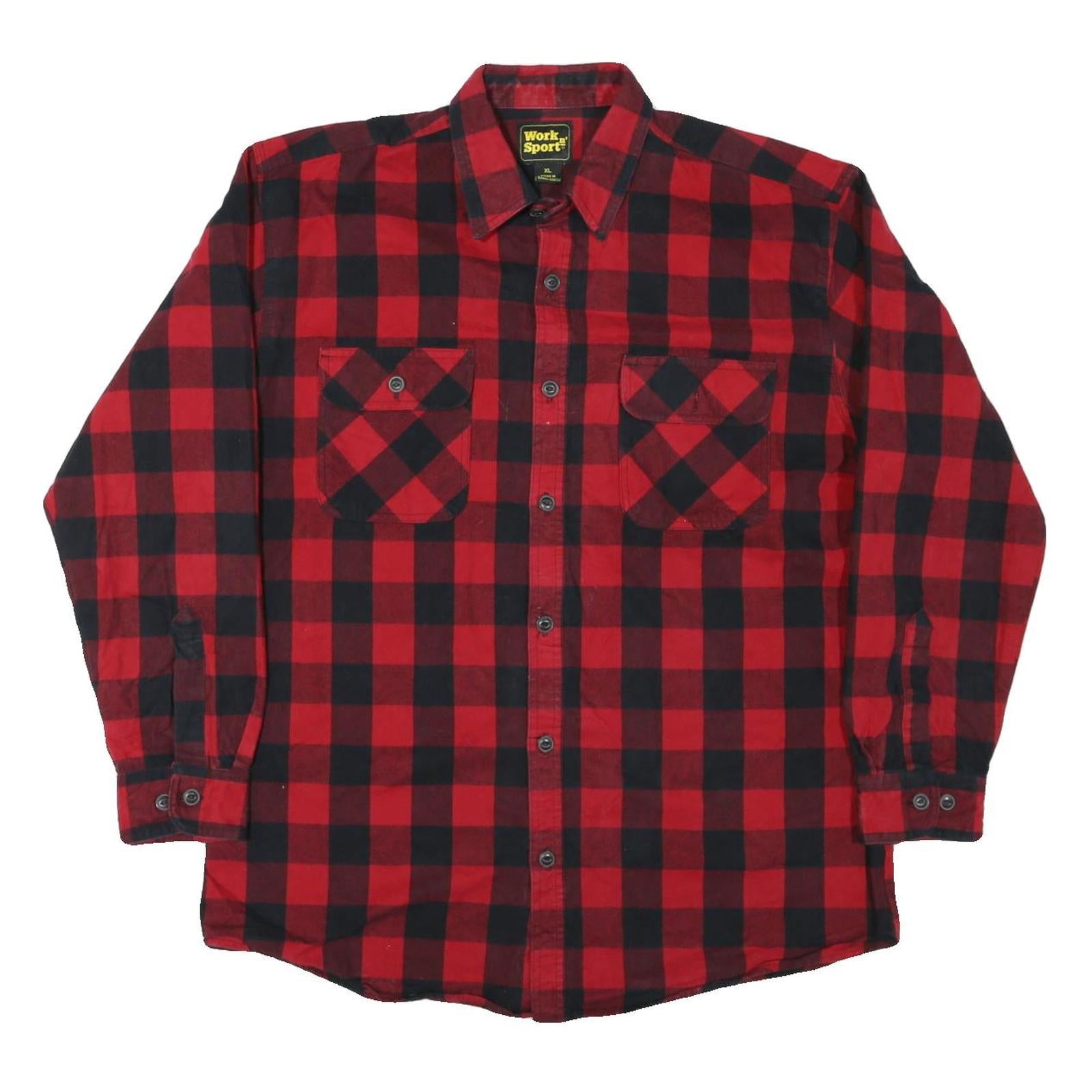 Buy WORK N SPORT Mens Red & Black Check Shirt XL Button Long Sleeve Casual Refurbished - $32.49 WORK N SPORT Mens Red & Black Check Shirt XL Button Long Sleeve Casual Refurbished - N/A refurbished available on Cerqular
