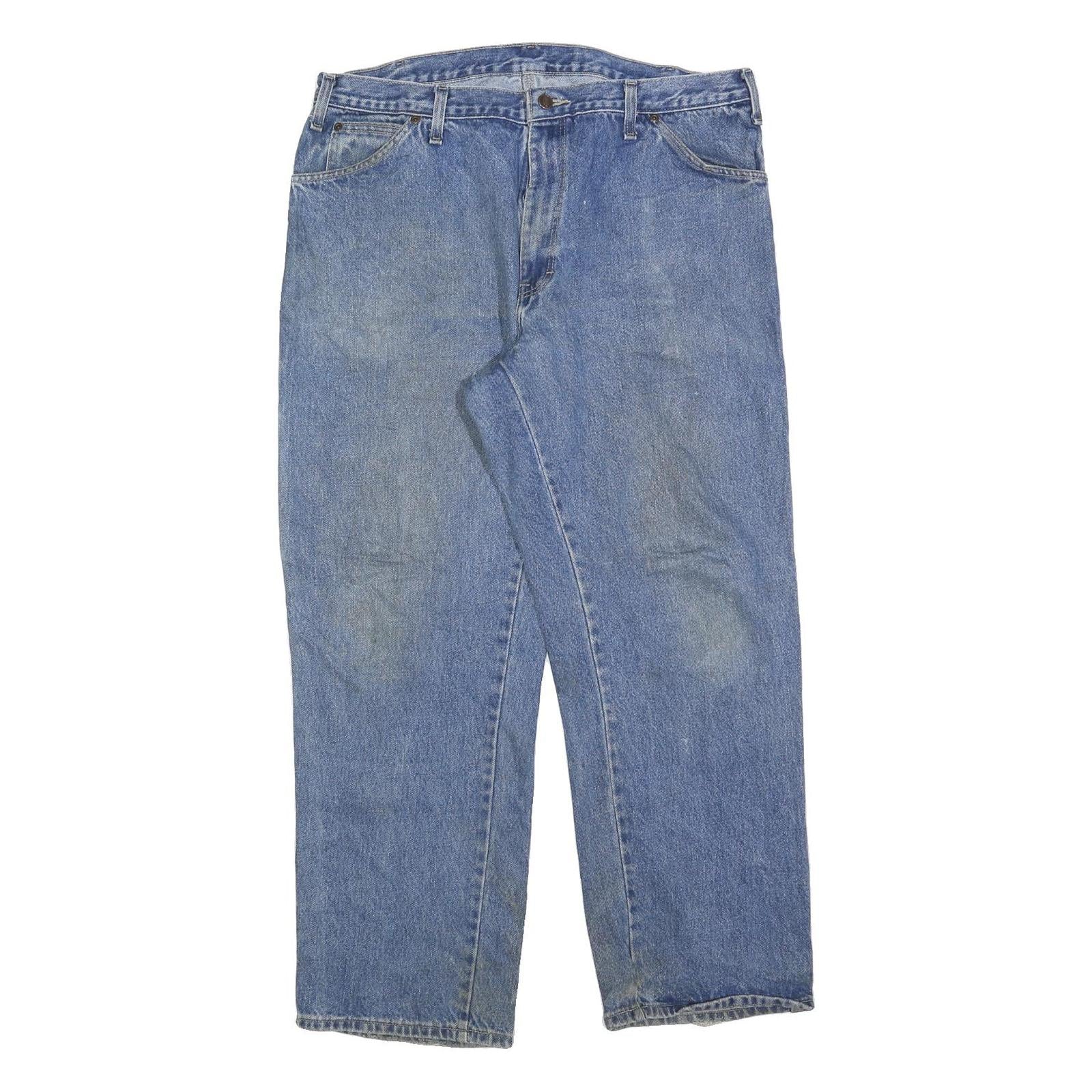 DICKIES Mens Blue Regular Straight Denim Medium Wash W38 L30 Classic Cotton Refurbished - N/A refurbished available on Cerqular