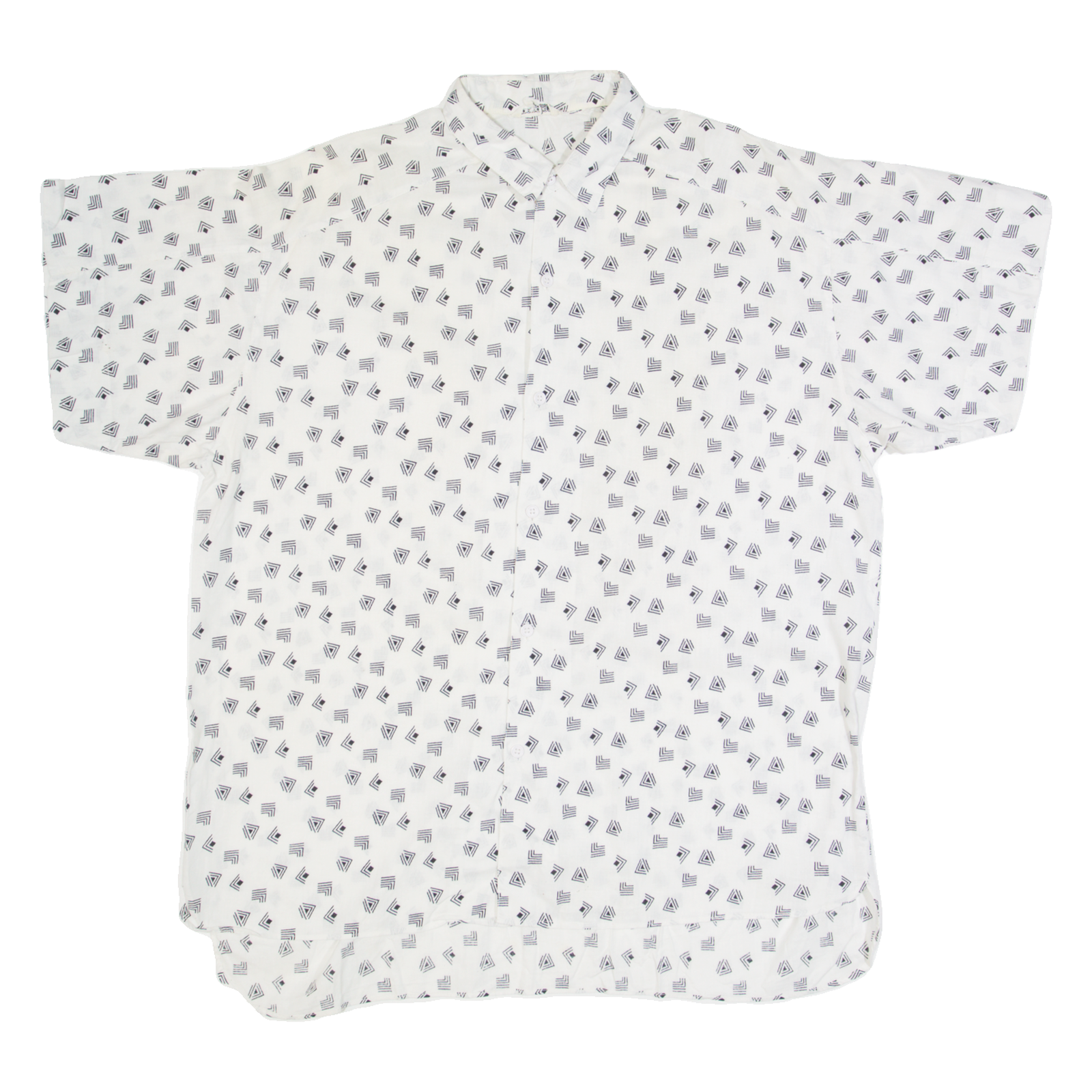 SPENGLER MODE Mens Shirt White 90s Crazy Pattern M Refurbished - N/A refurbished available on Cerqular