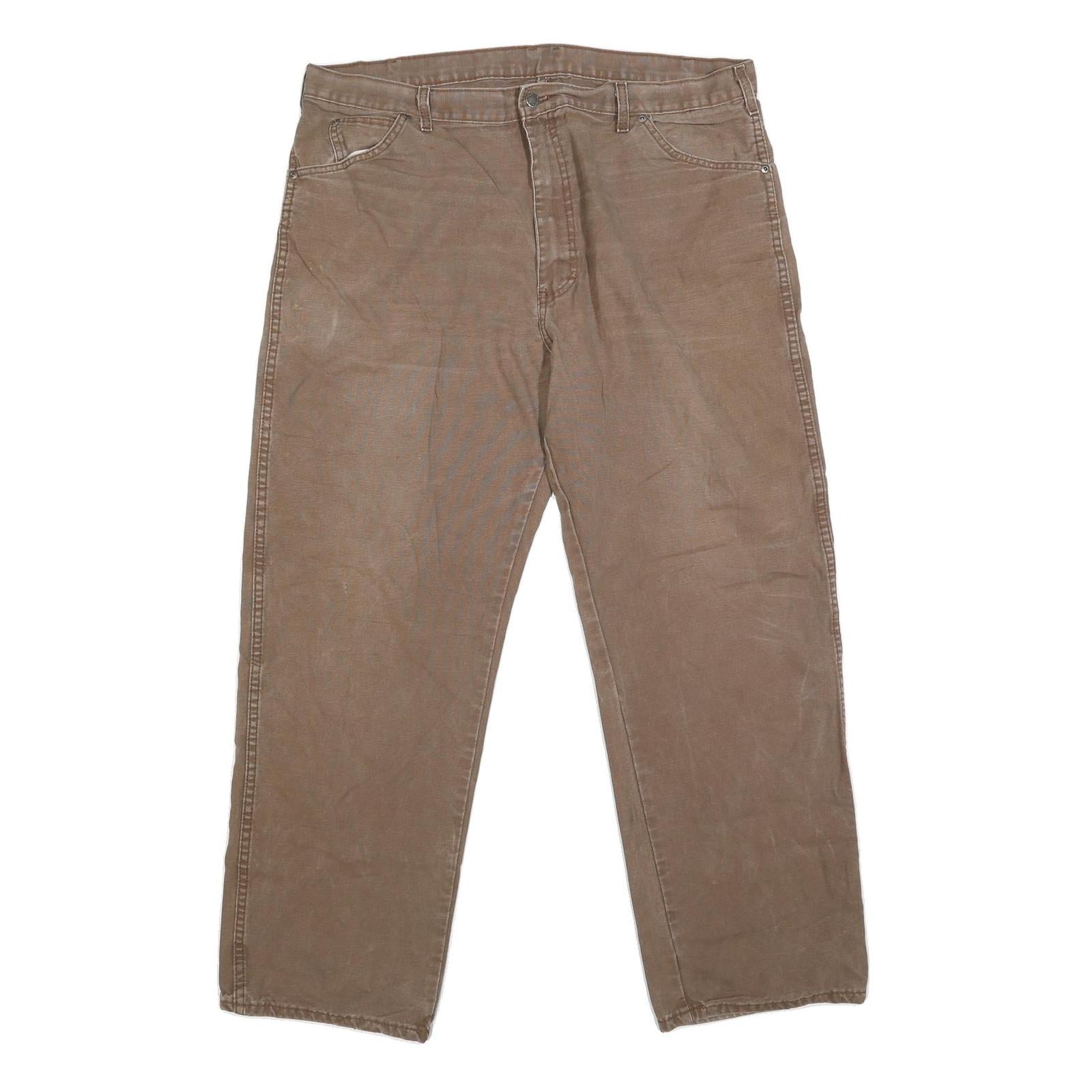 DICKIES Mens Brown Regular Straight Denim Jeans Cotton Blend W40 L30 Workwear Refurbished - N/A refurbished available on Cerqular