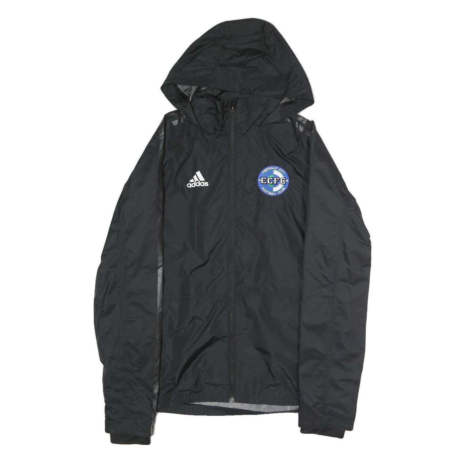 ADIDAS Mens Black Performance Jacket XL Polyester Plain Football Club Logo Zip Refurbished - N/A refurbished available on Cerqular