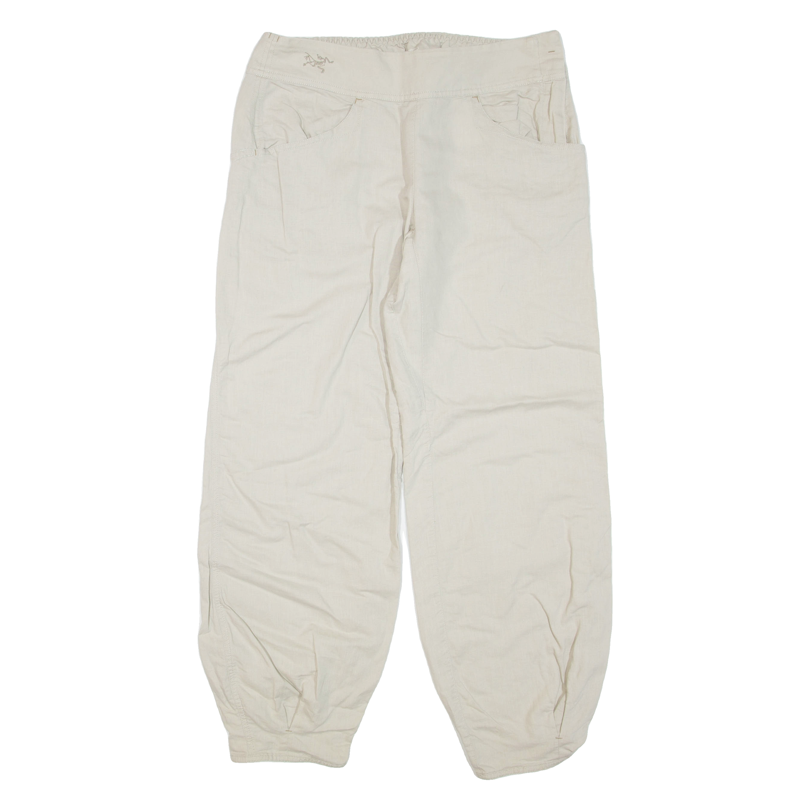 Womens Trousers Beige Regular Tapered Linen W32 L30 Refurbished - N/A refurbished available on Cerqular