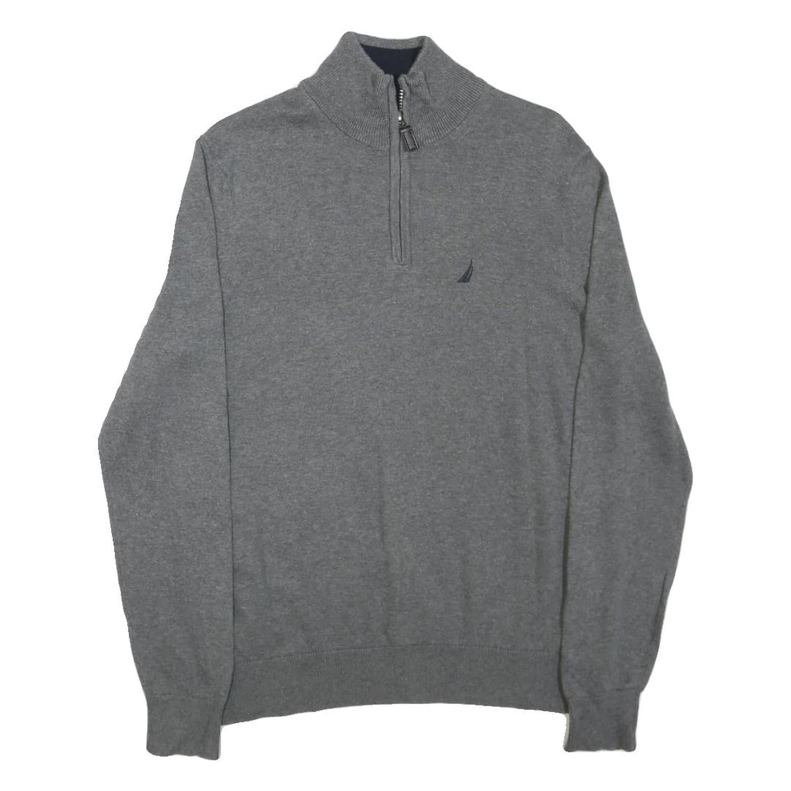 NAUTICA Mens Grey Patterned Pullover Crew Neck Basic Knit S Cotton Blend Jumper Refurbished - N/A refurbished available on Cerqular