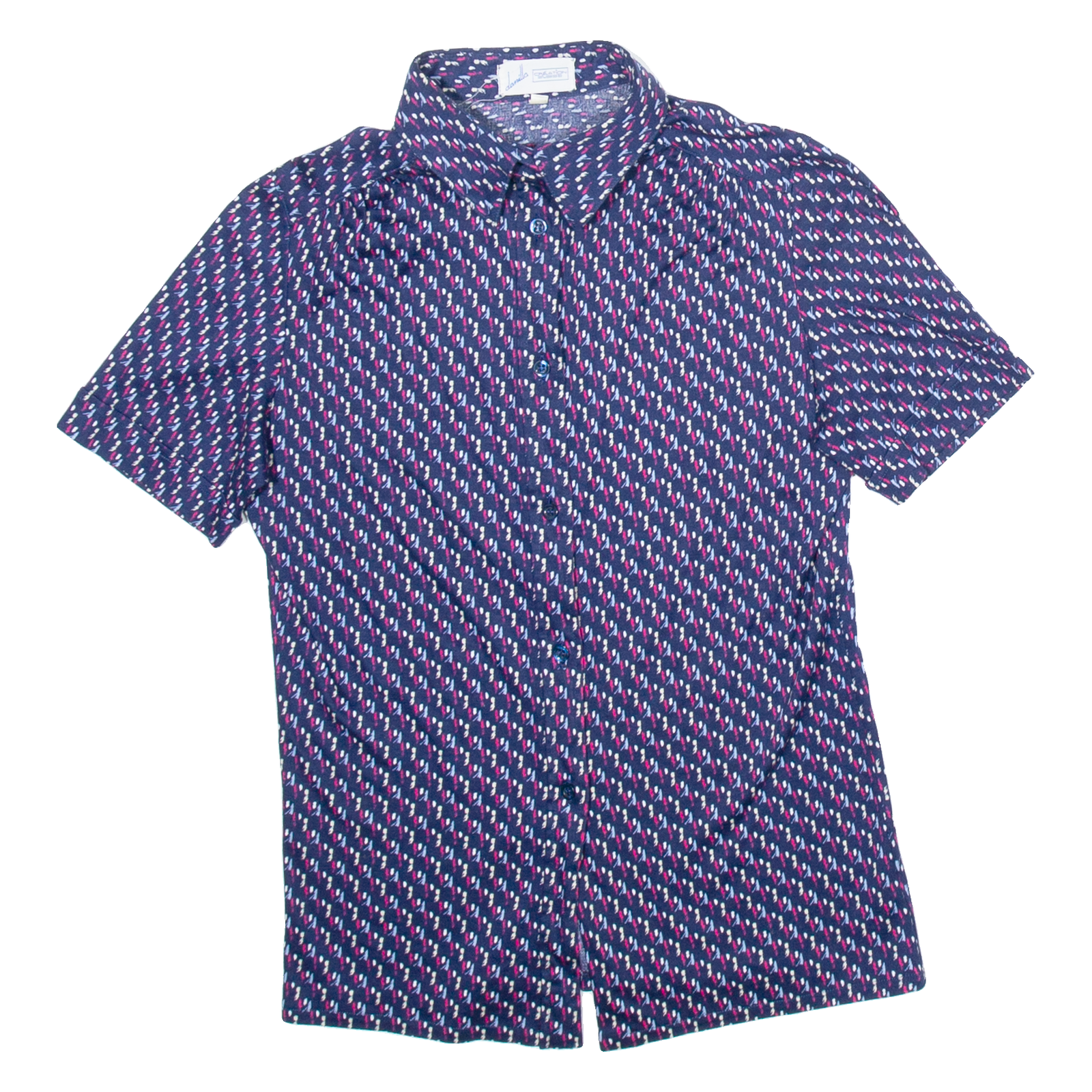 DANILLA Womens Shirt Blue Geometric XS Refurbished - N/A refurbished available on Cerqular