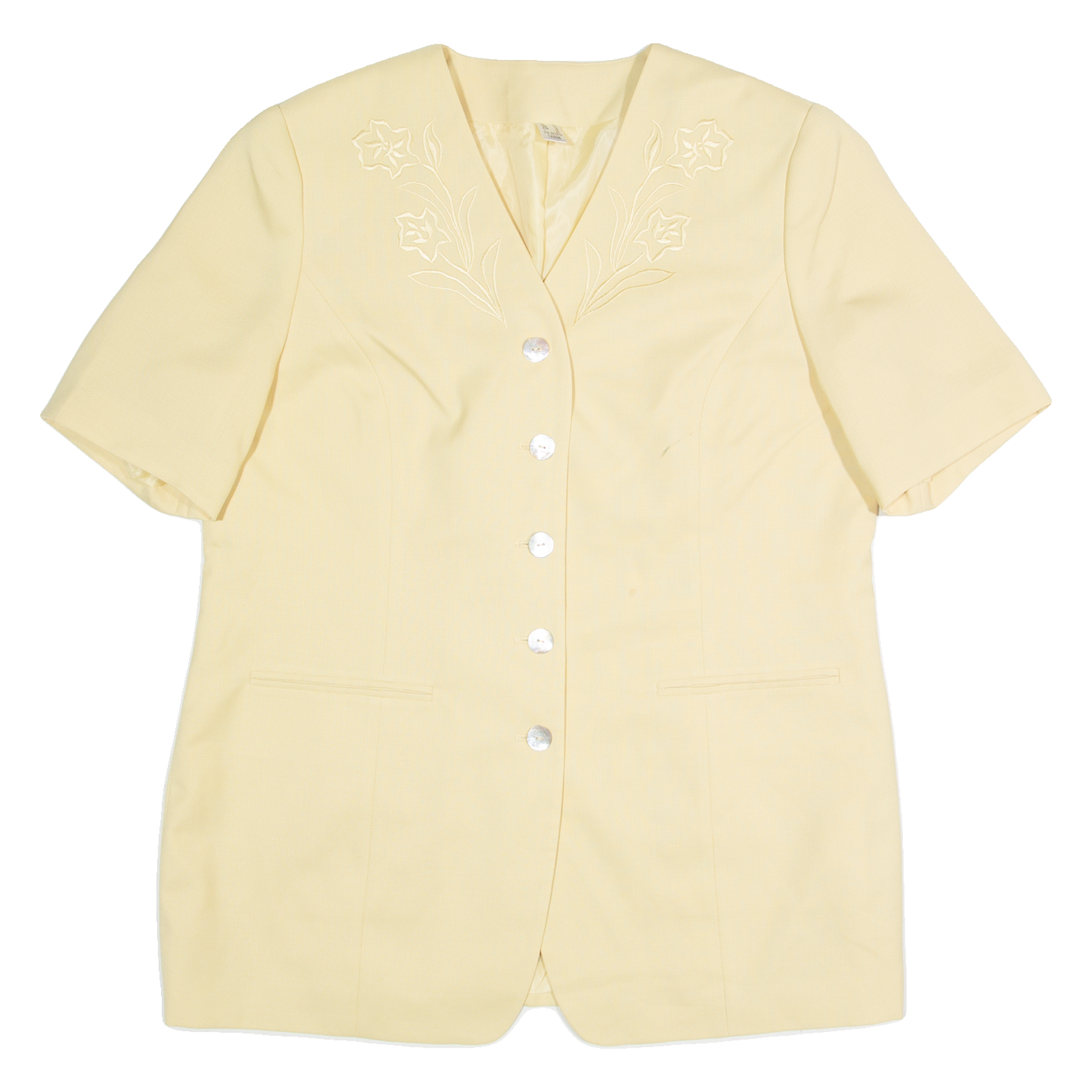 Short Sleeve Womens Blazer Jacket Yellow 90s UK 18 Refurbished - N/A refurbished available on Cerqular