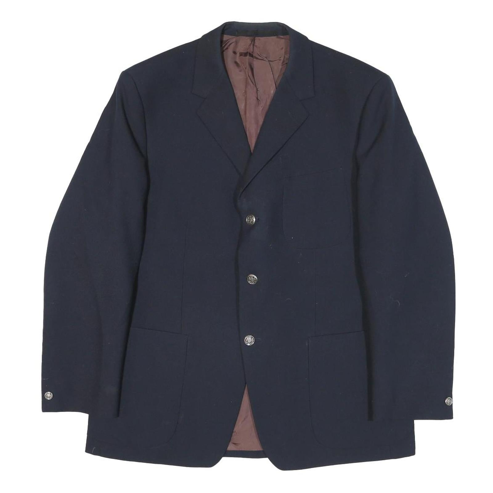 Mens Navy Blue Classic Jacket M Polyester Blend Plain Button Closure Smart Refurbished - N/A refurbished available on Cerqular