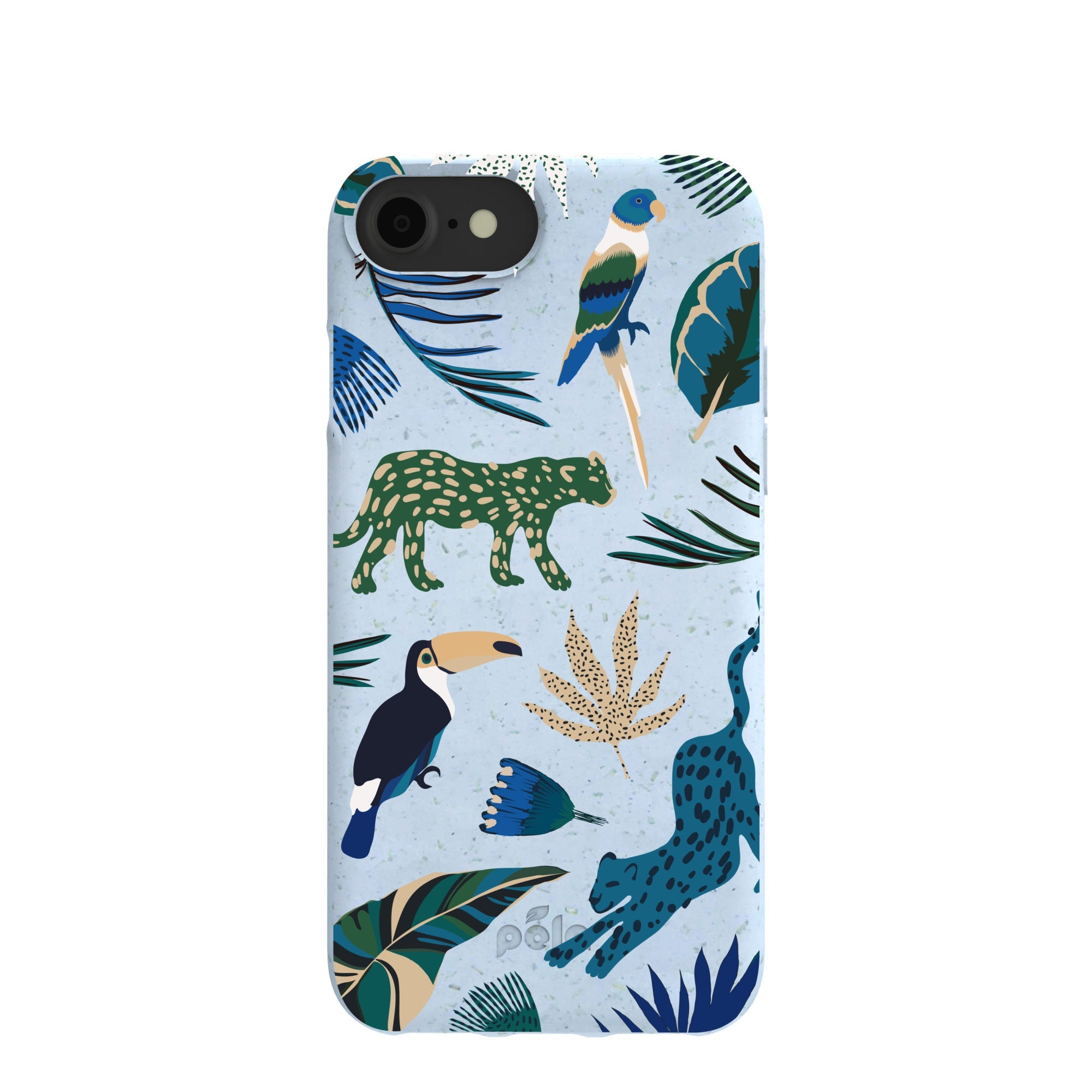 Powder Blue Tropical Rainforest iPhone 6/6s/7/8/SE Case Refurbished - Pela Case refurbished available on Cerqular
