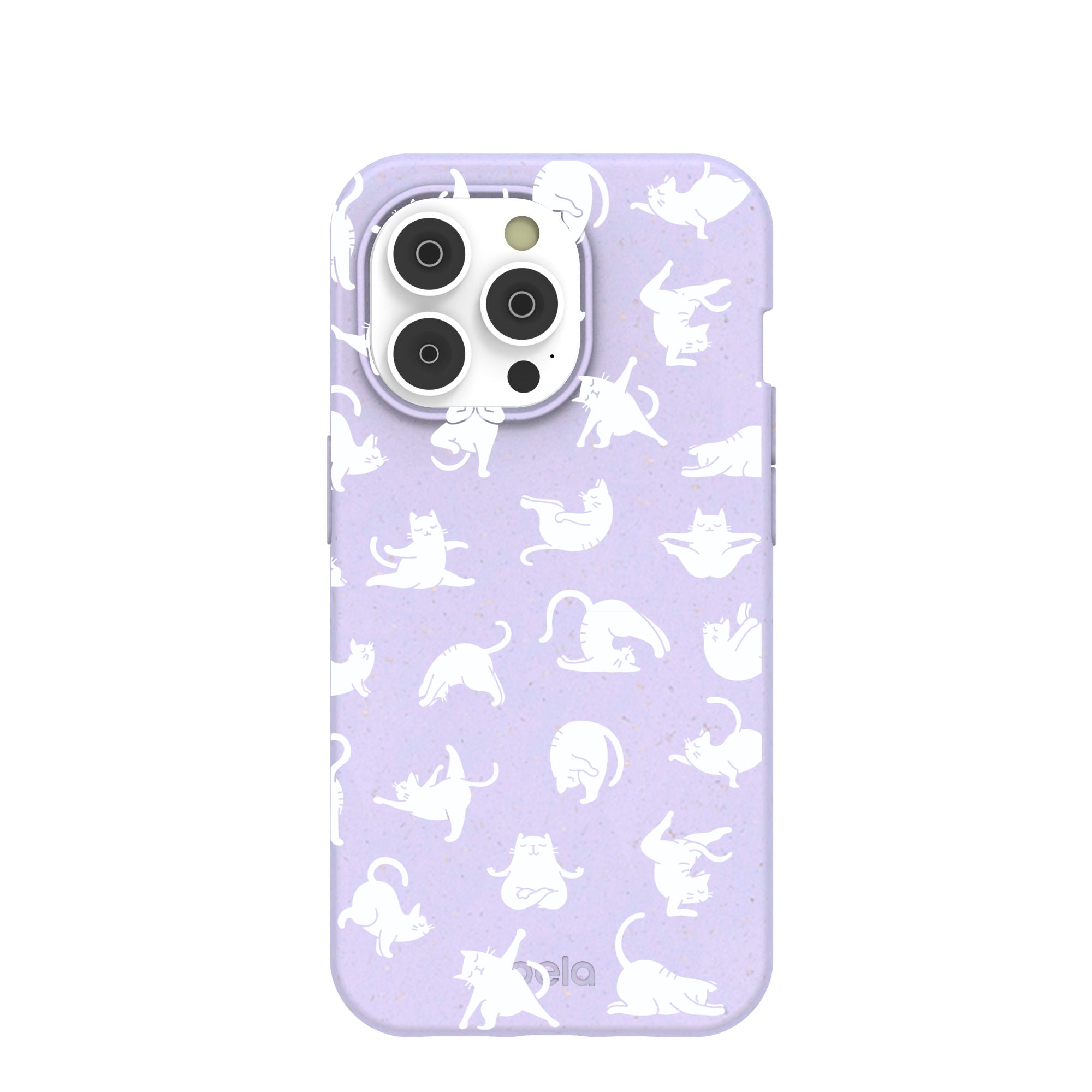 Lavender Yoga Cat iPhone 14 Pro Case Refurbished - Pela Case refurbished available on Cerqular