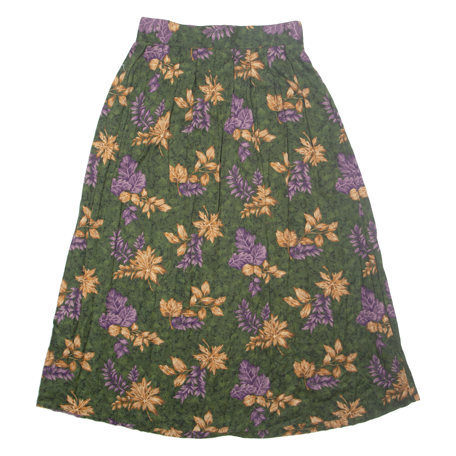 INTRIGUING THREADS Womens A-Line Skirt Green Long Floral M Refurbished - N/A refurbished available on Cerqular