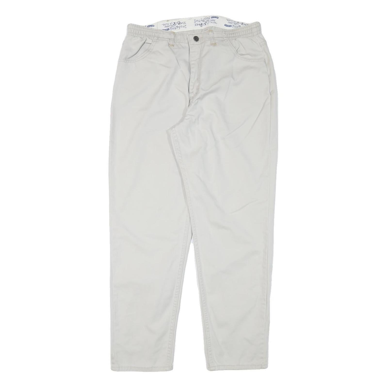 RIDERS Womens Cotton Blend White Relaxed Straight Trousers W32 L29 Casual Refurbished - N/A refurbished available on Cerqular