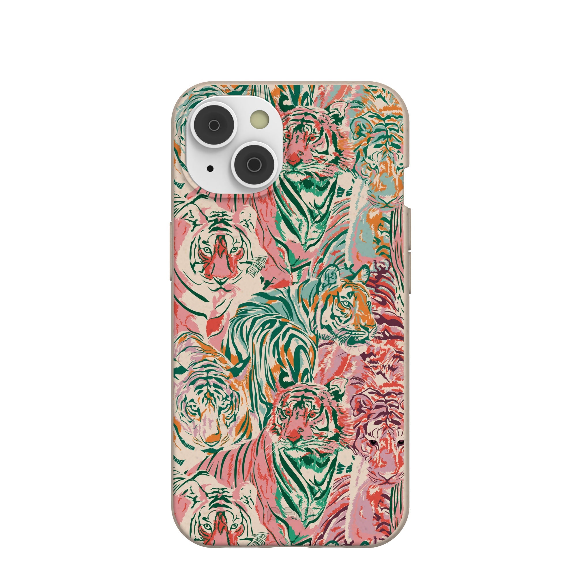 Seashell Hidden Tigers iPhone 14/16e Case Refurbished - Pela Case refurbished available on Cerqular