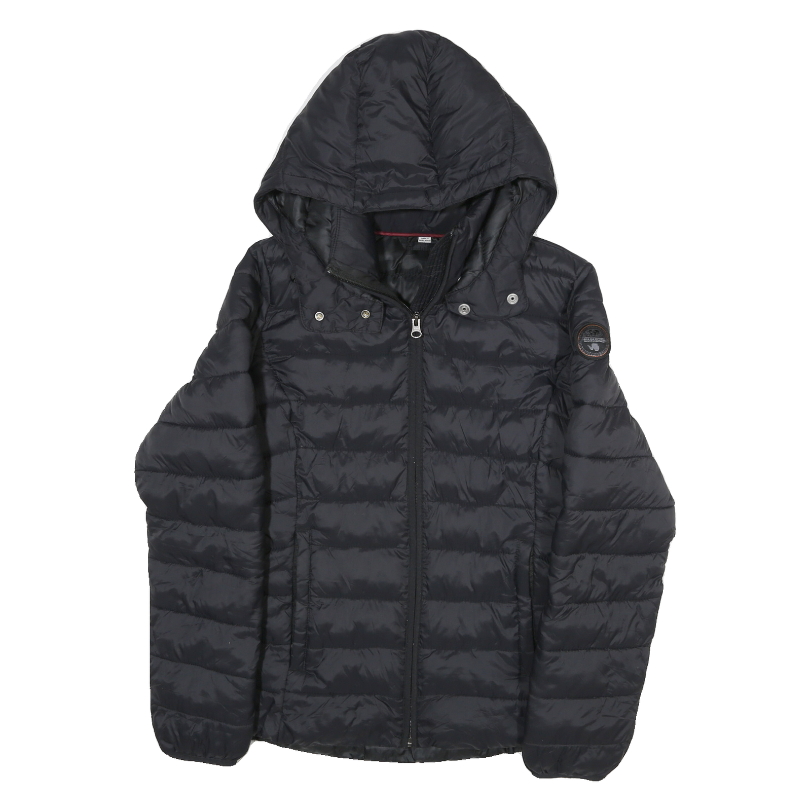 NAPAPIJRI Womens Black Hooded Puffer Jacket S Polyester Blend Quilted Refurbished - N/A refurbished available on Cerqular
