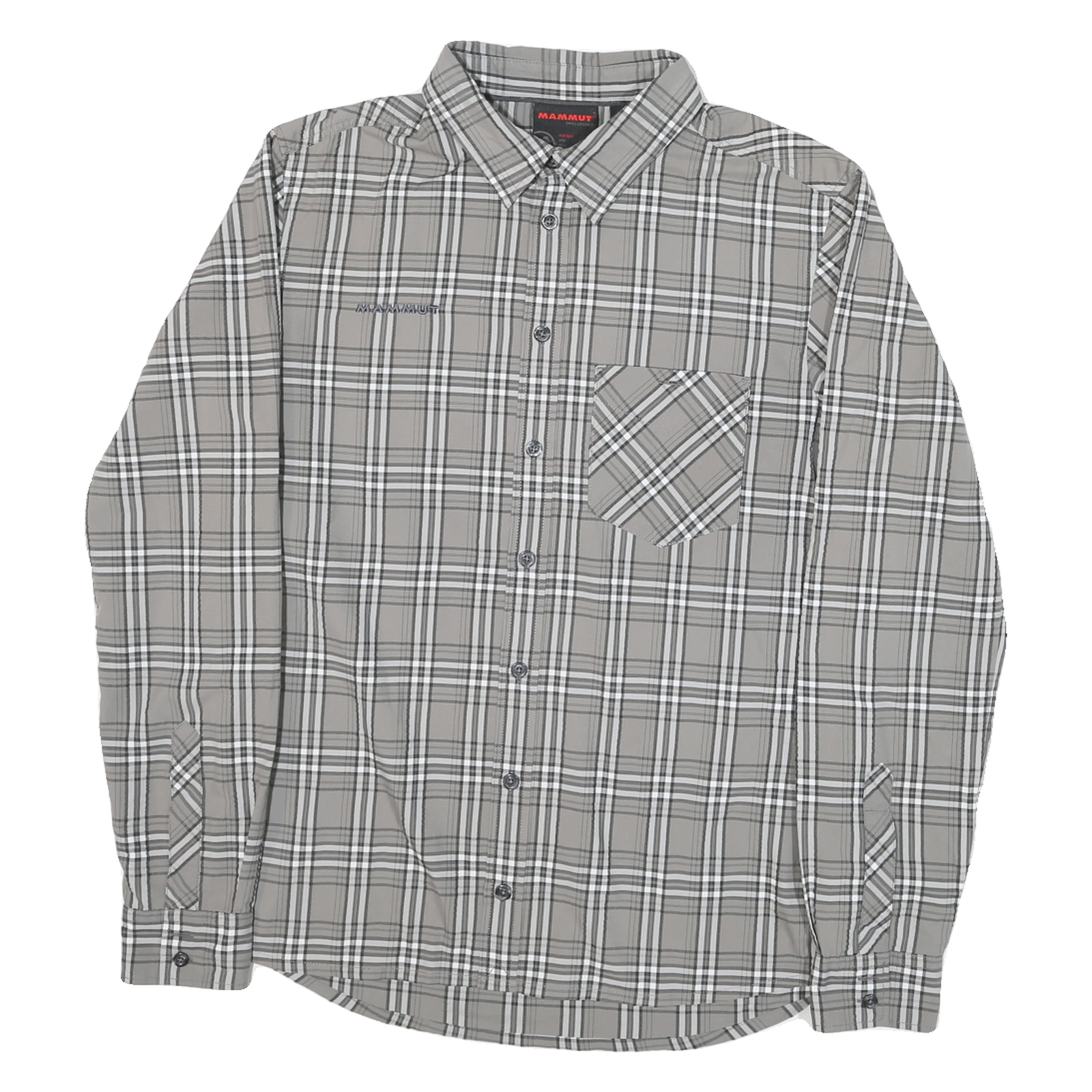 MAMMUT Mens Grey & White Check Shirt M Outdoor Casual Long Sleeve Refurbished - N/A refurbished available on Cerqular