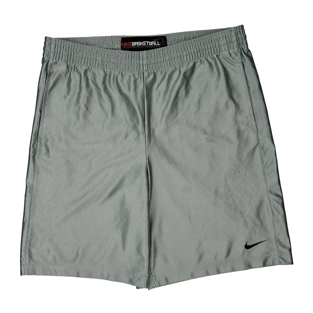 Nike Sport Shorts - Large Grey Polyester Refurbished - Thrifted (note: this is a term often used to describe second- refurbished available on Cerqular