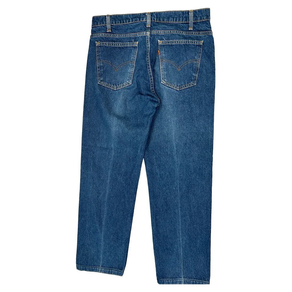 Orange Tab Levis Jeans - 34W 30L Blue Denim Refurbished - Thrifted (note: this is a term often used to describe second- refurbished available on Cerqular