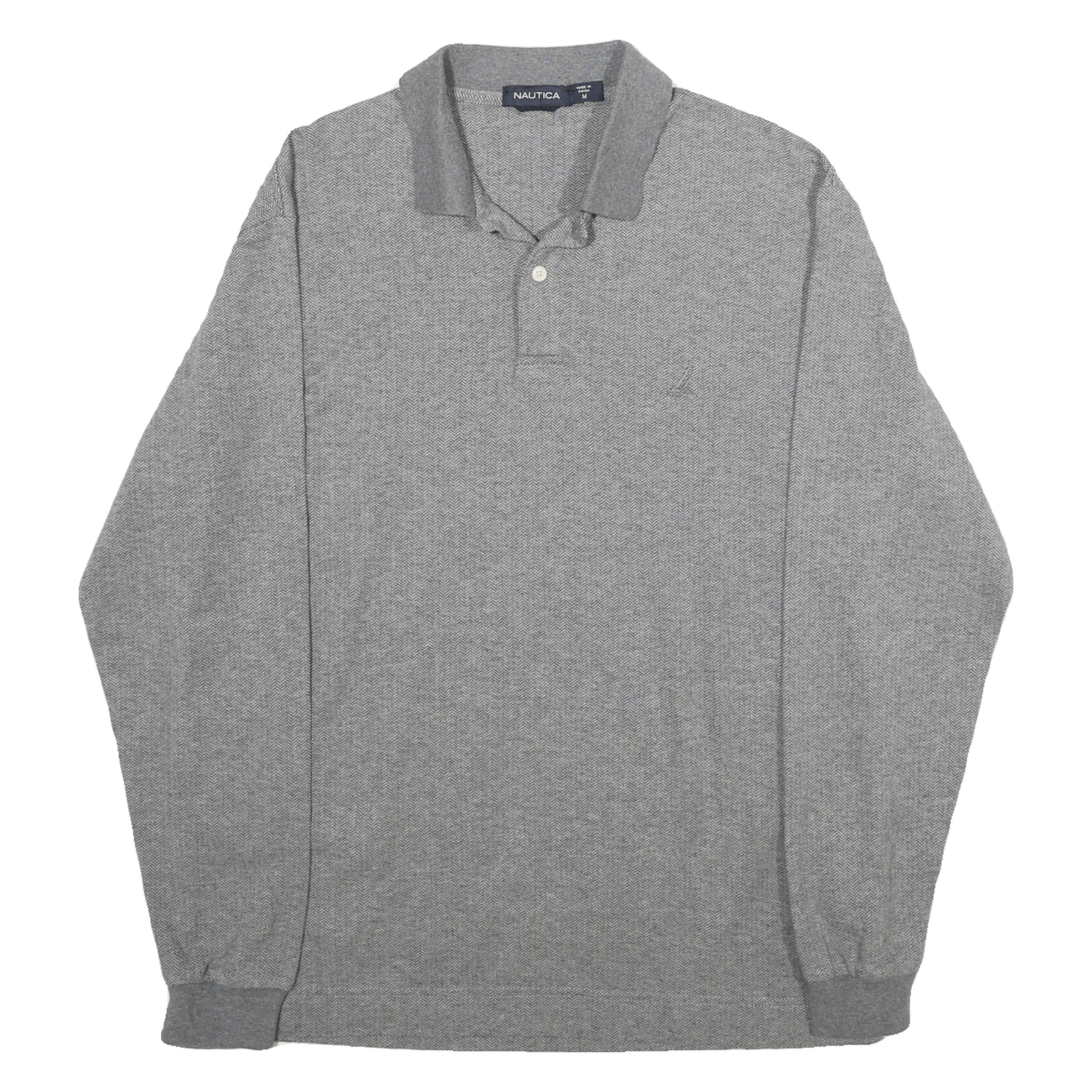 NAUTICA Mens Grey Short Sleeve Plain M Cotton Logo Polo Shirt Classic Fit Refurbished - N/A refurbished available on Cerqular