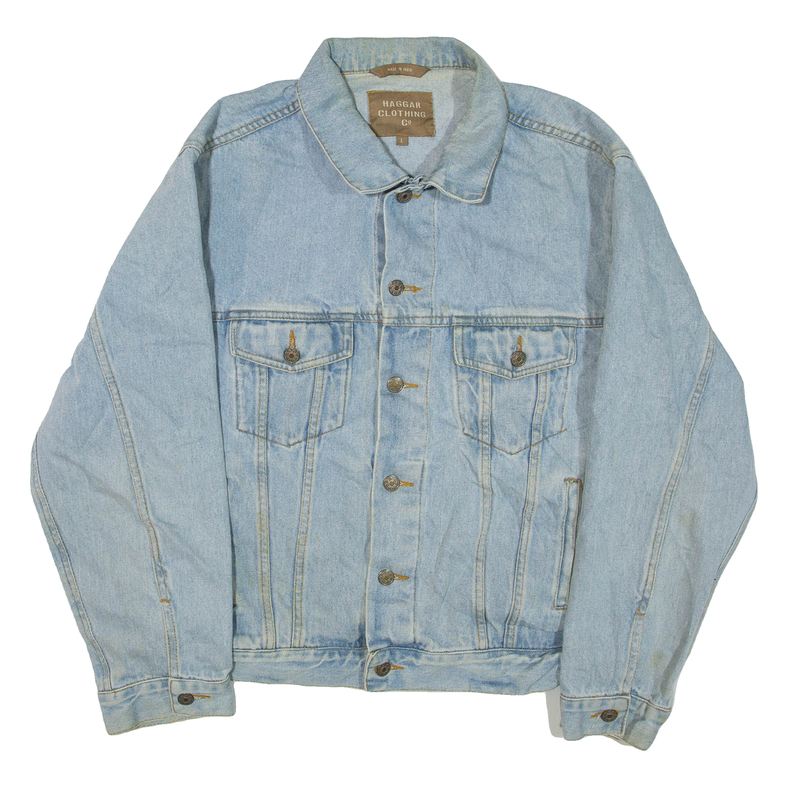 Buy HAGGAR CLOTHING CO Mens Denim Jacket Blue L Refurbished - $44.19 HAGGAR CLOTHING CO Mens Denim Jacket Blue L Refurbished - N/A refurbished available on Cerqular