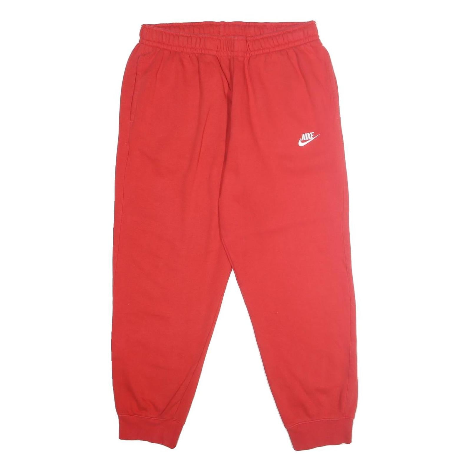 NIKE Mens Joggers Red Slim Tapered L W32 L27 Cotton Blend Casual Sportswear Refurbished - N/A refurbished available on Cerqular