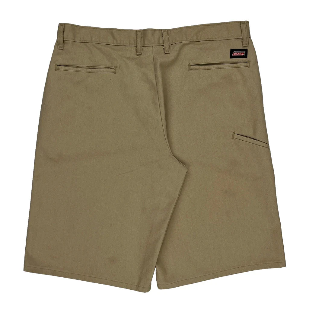Dickies Shorts - 36W 13L Beige Cotton Refurbished - Thrifted (note: this is a term often used to describe second- refurbished available on Cerqular