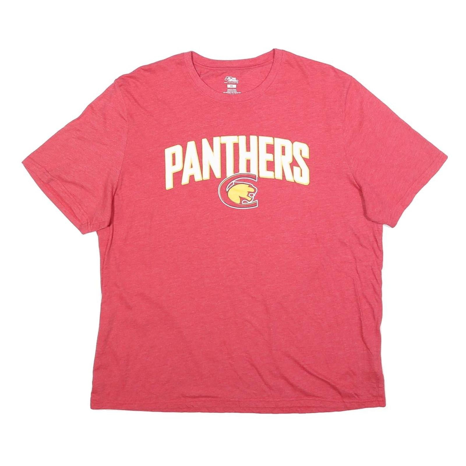 RUSSELL ATHLETIC Mens Red Panthers Graphic T-Shirt XL Short Sleeve Crew Neck Refurbished - N/A refurbished available on Cerqular