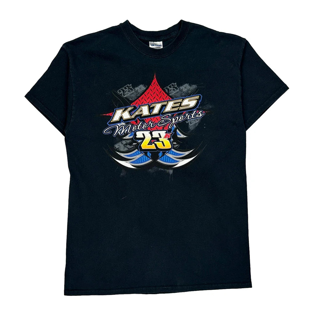 Motorsports Gildan Graphic T-Shirt - Medium Black Cotton Refurbished - Thrifted (note: this is a term often used to describe second- refurbished available on Cerqular