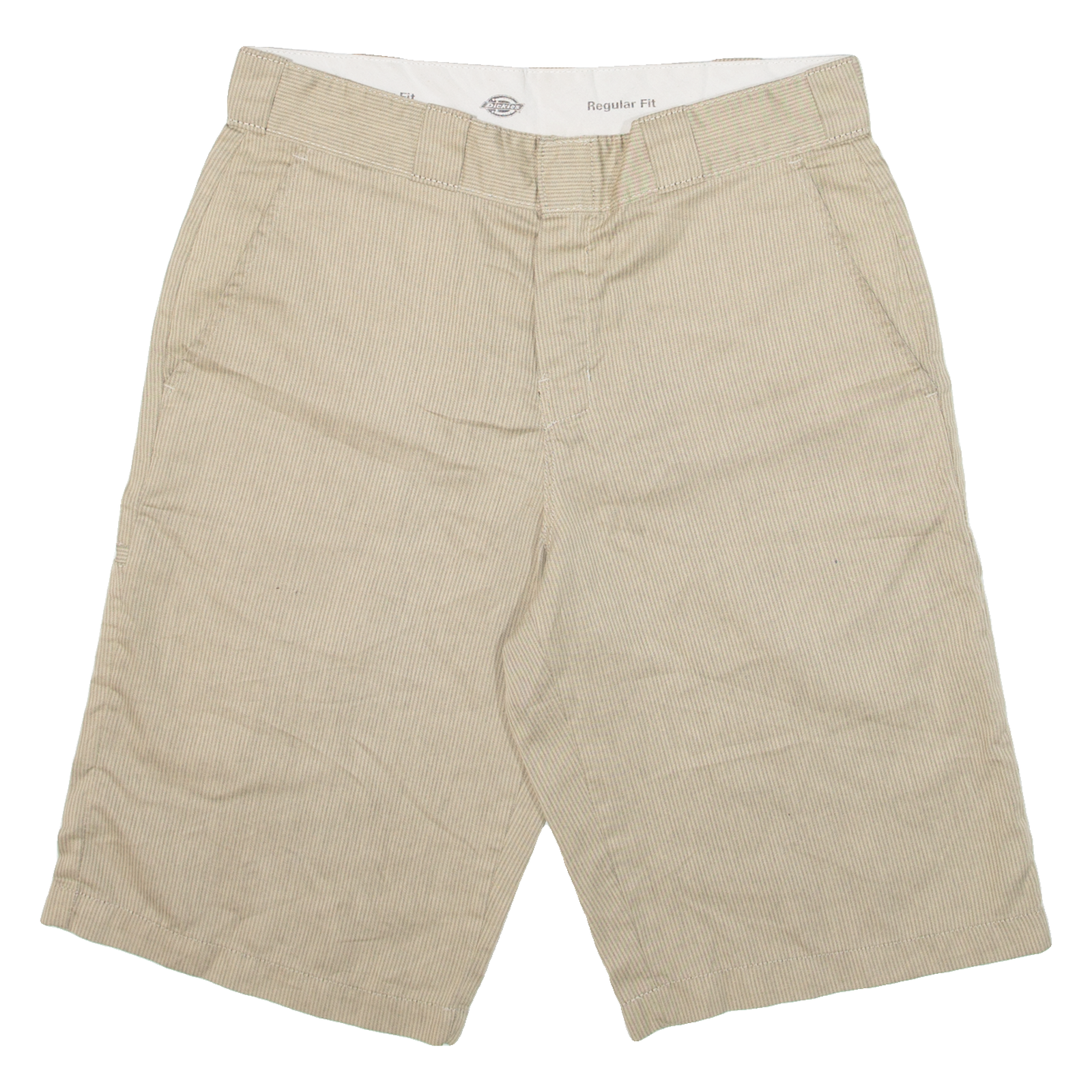 DICKIES Mens Workwear Shorts Brown Striped L W32 Refurbished - N/A refurbished available on Cerqular