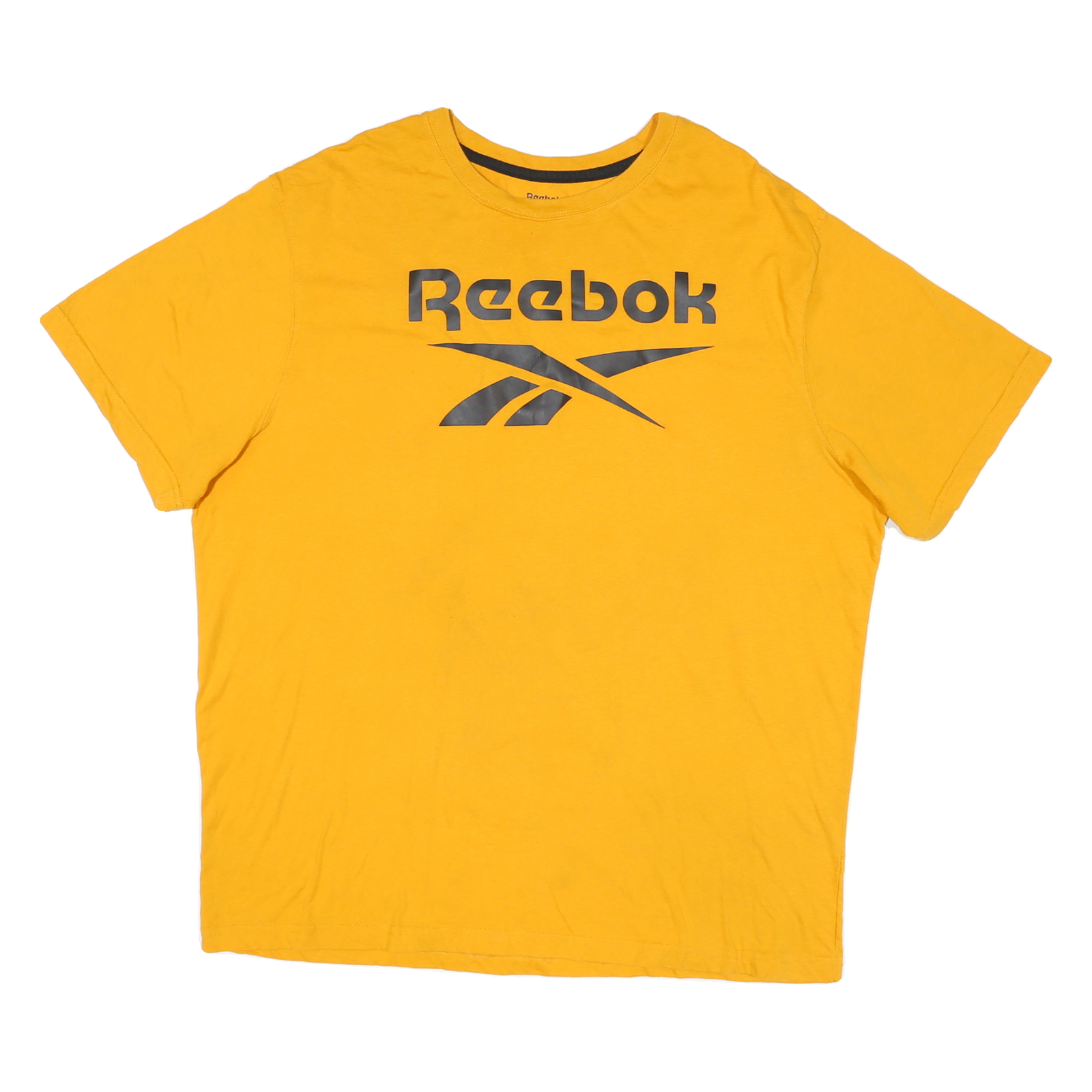 REEBOK Mens Yellow Graphic T-Shirt 2XL Short Sleeve Crew Neck Cotton Blend Refurbished - N/A refurbished available on Cerqular