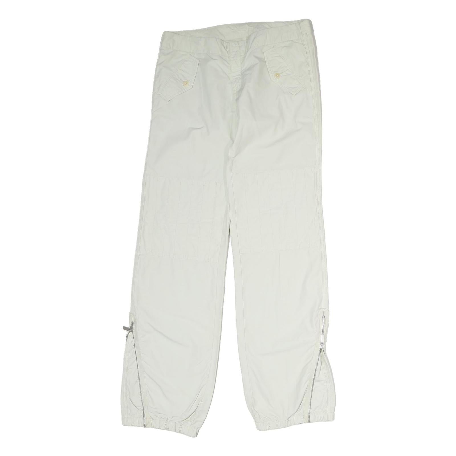 DIESEL Mens Regular White Cotton Blend Trousers W32 L30 Zip Closure Refurbished - N/A refurbished available on Cerqular