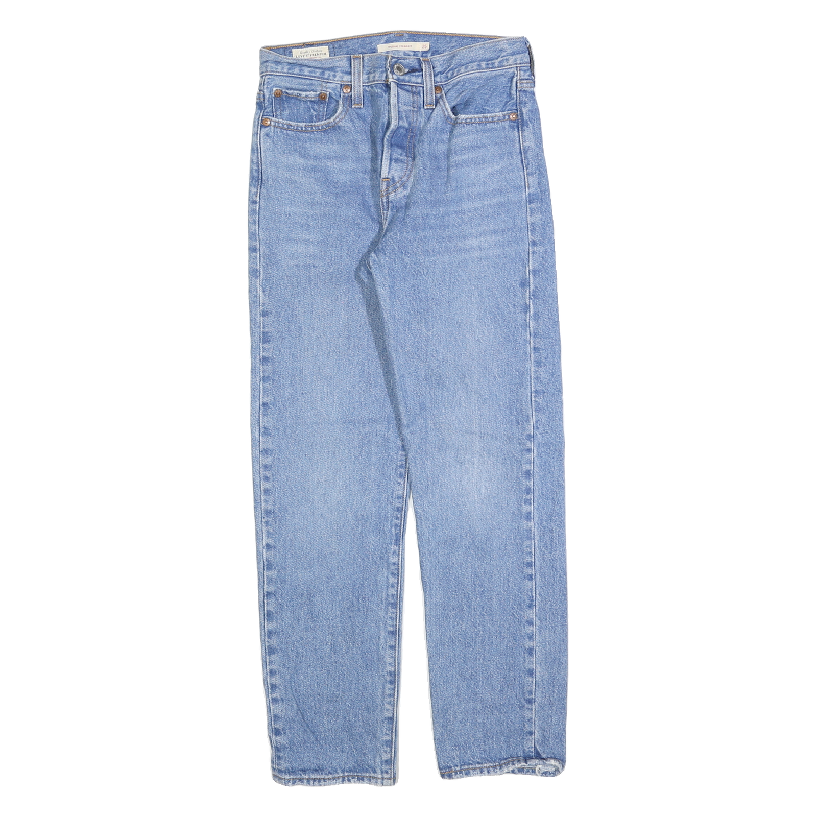 LEVI'S Womens Regular Fit Blue Denim Straight Leg Jeans W25 L28 Classic Cotton Refurbished - N/A refurbished available on Cerqular