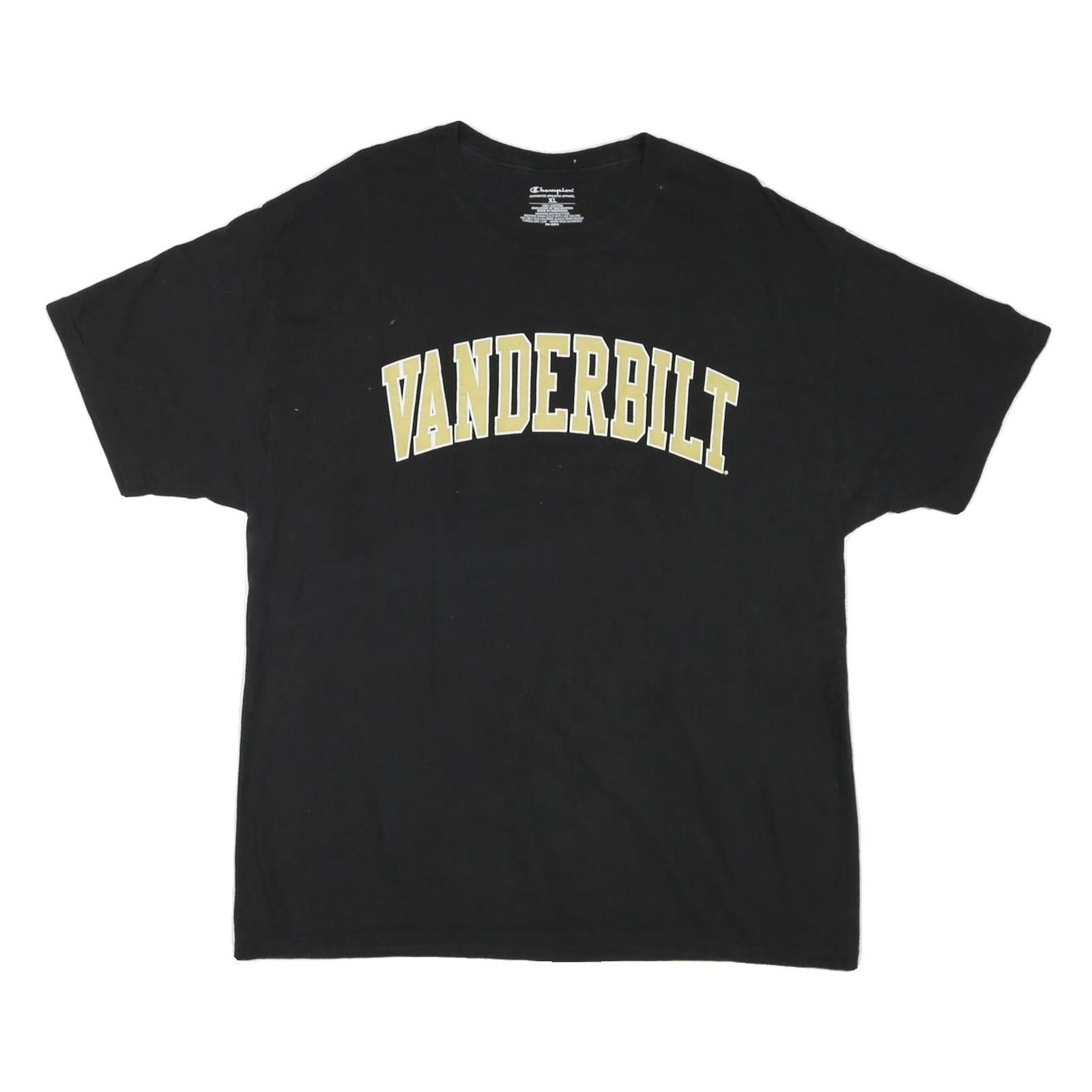 CHAMPION Mens Black Vanderbilt Graphic T-Shirt XL Short Sleeve Crew Neck Refurbished - N/A refurbished available on Cerqular
