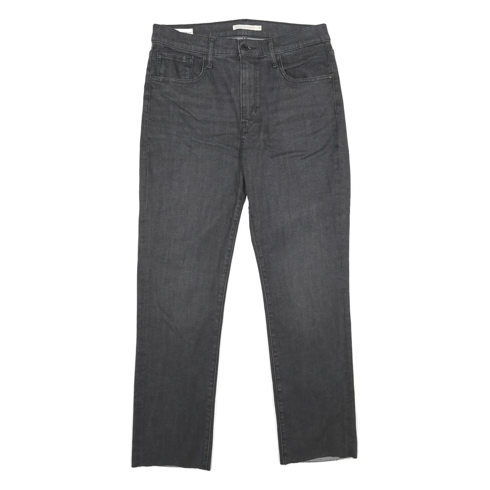 LEVI'S Womens 724 High Rise Straight Big E Jeans Grey Regular Straight Denim W31 Refurbished - N/A refurbished available on Cerqular