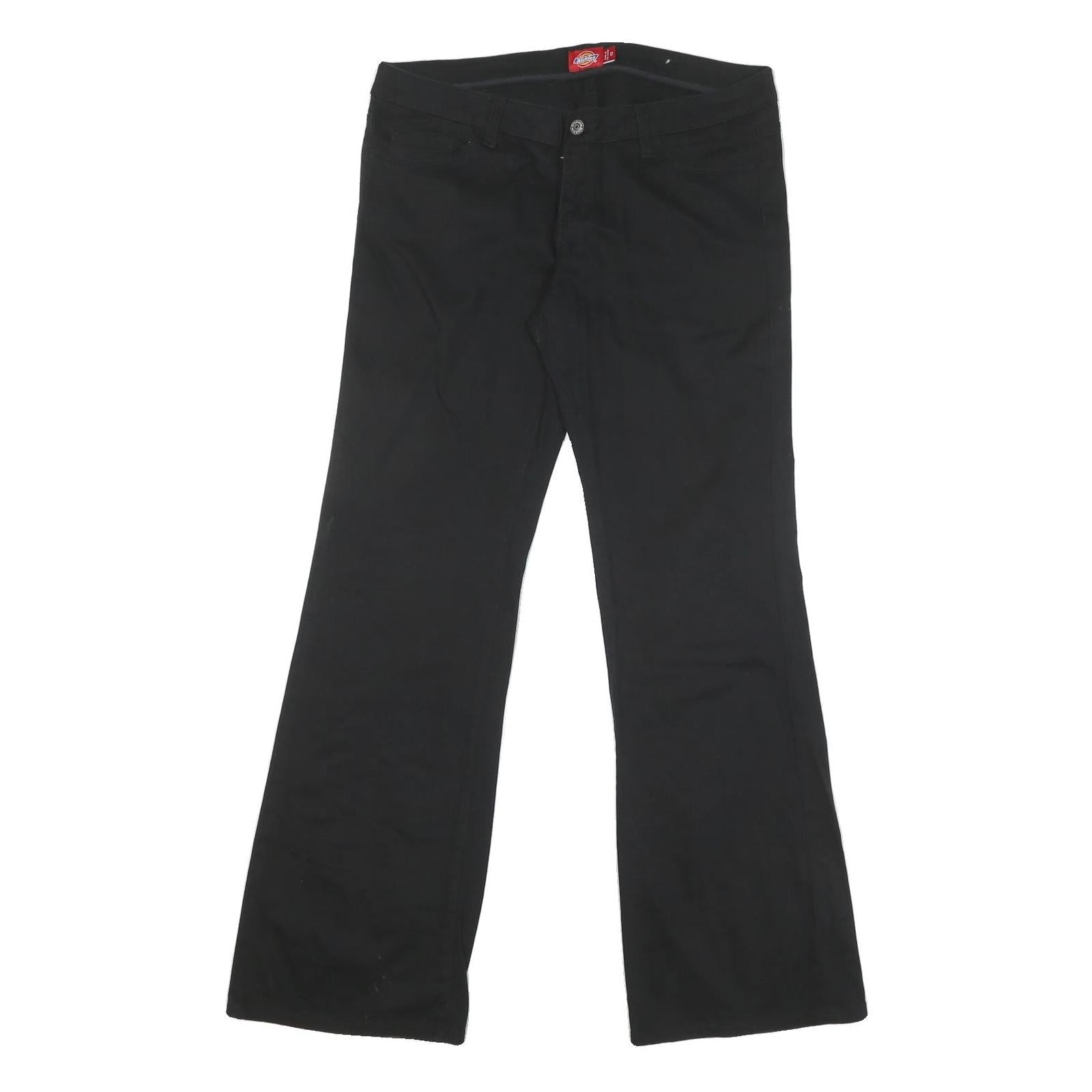 DICKIES Womens Black Regular Fit Straight Leg Trousers W34 L31 Cotton Blend Zip Refurbished - N/A refurbished available on Cerqular