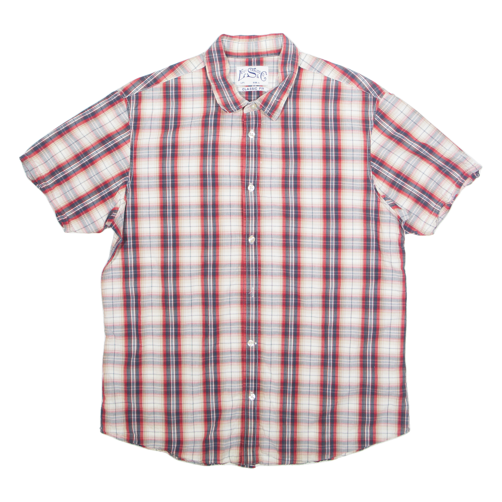 LEVI'S Mens Shirt Red Check L Refurbished - N/A refurbished available on Cerqular