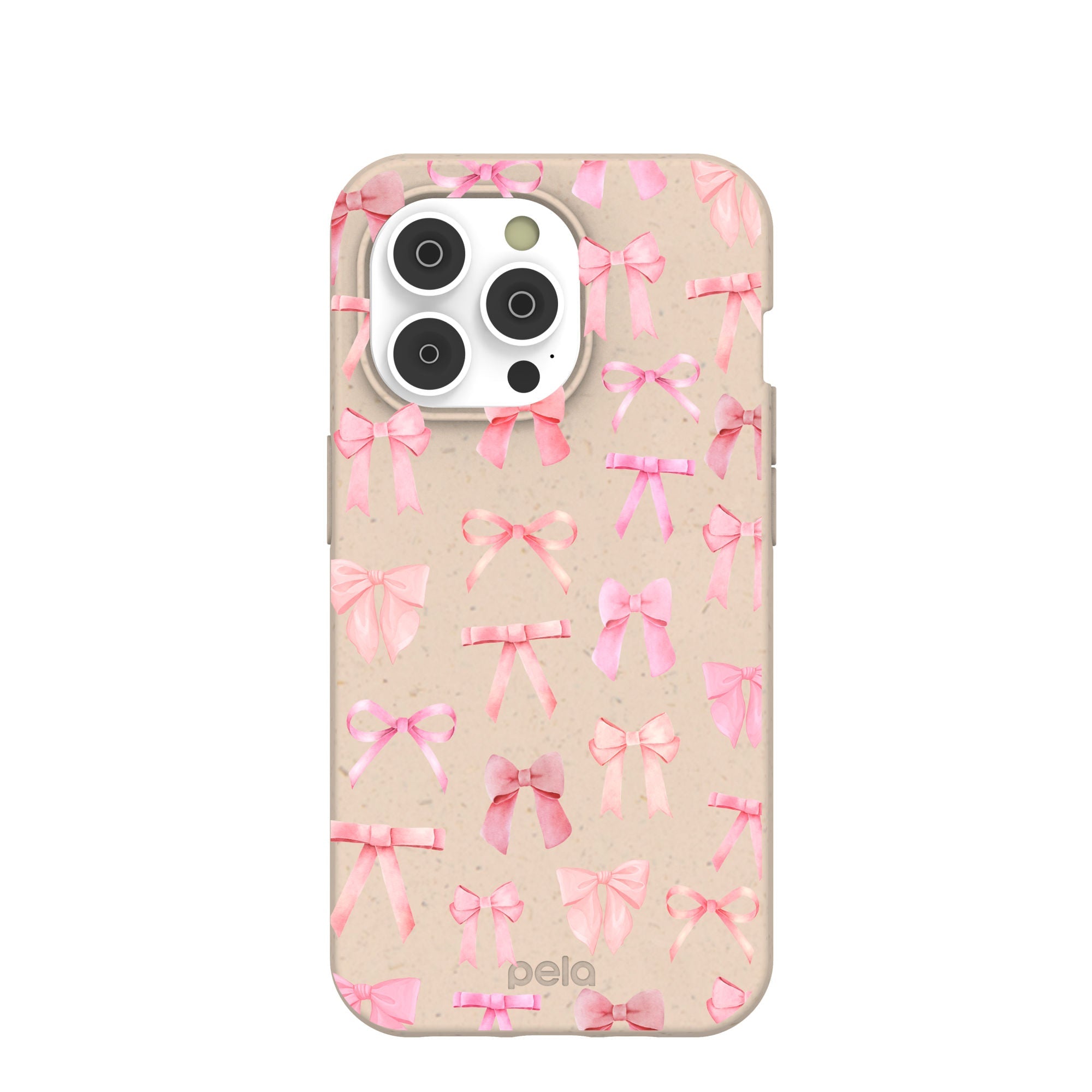 Seashell Rosy Bows iPhone 14 Pro Case Refurbished - Pela Case refurbished available on Cerqular