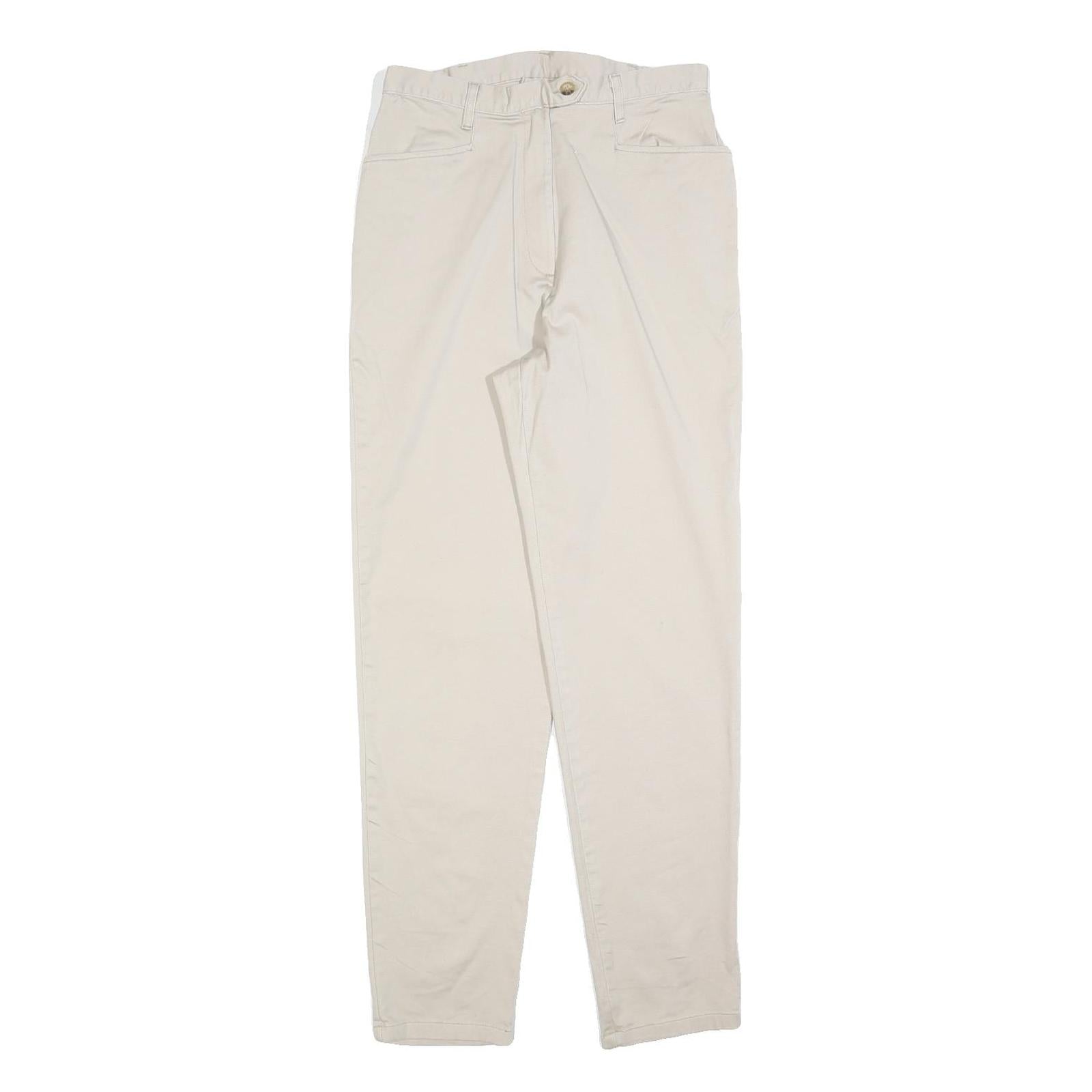 Womens Slim Beige Cotton Blend Trousers W26 L30 Zip Closure Stylish Fitted Refurbished - N/A refurbished available on Cerqular