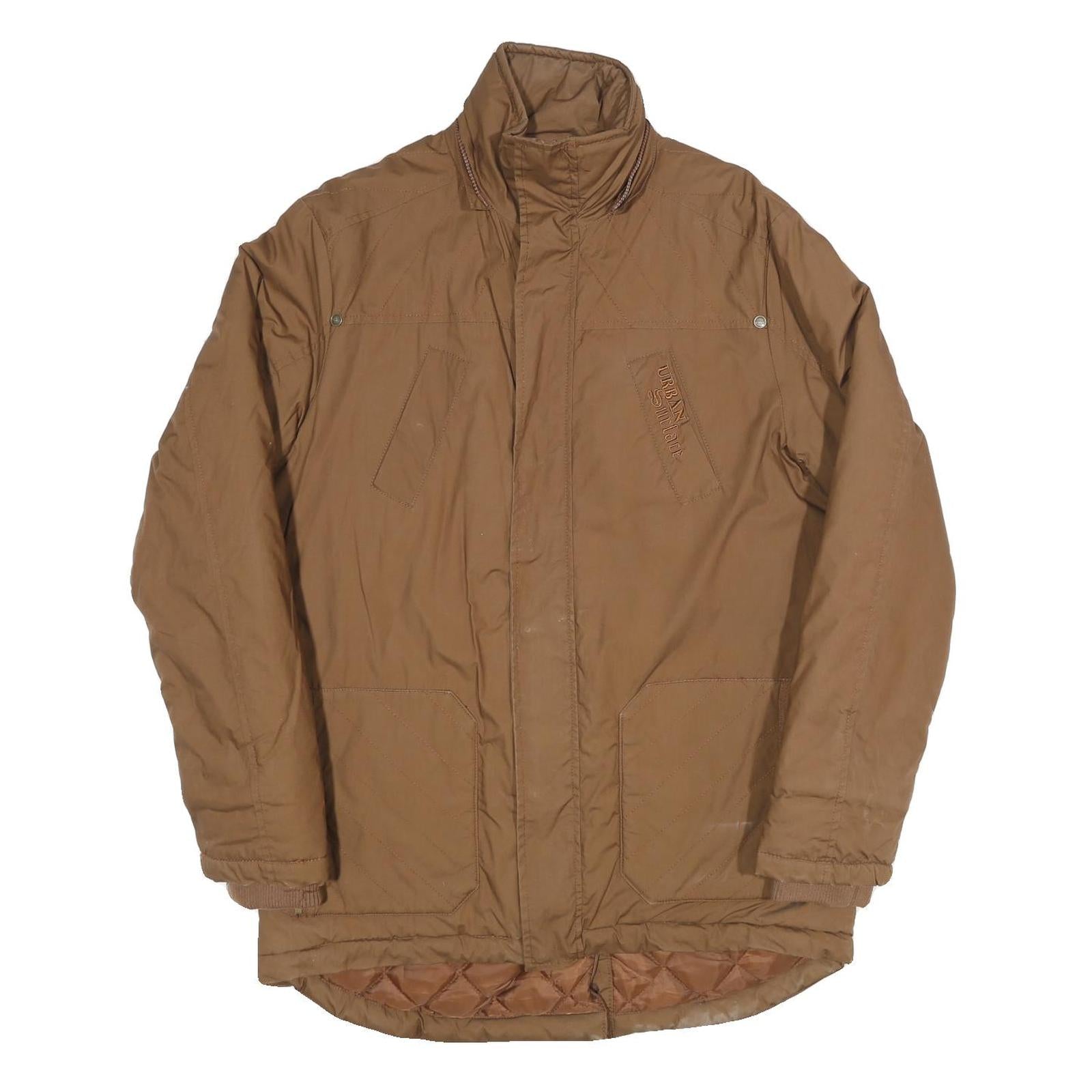 Womens Brown Polyester Blend Plain Zip Jacket S Casual Outdoor Warm Refurbished - N/A refurbished available on Cerqular