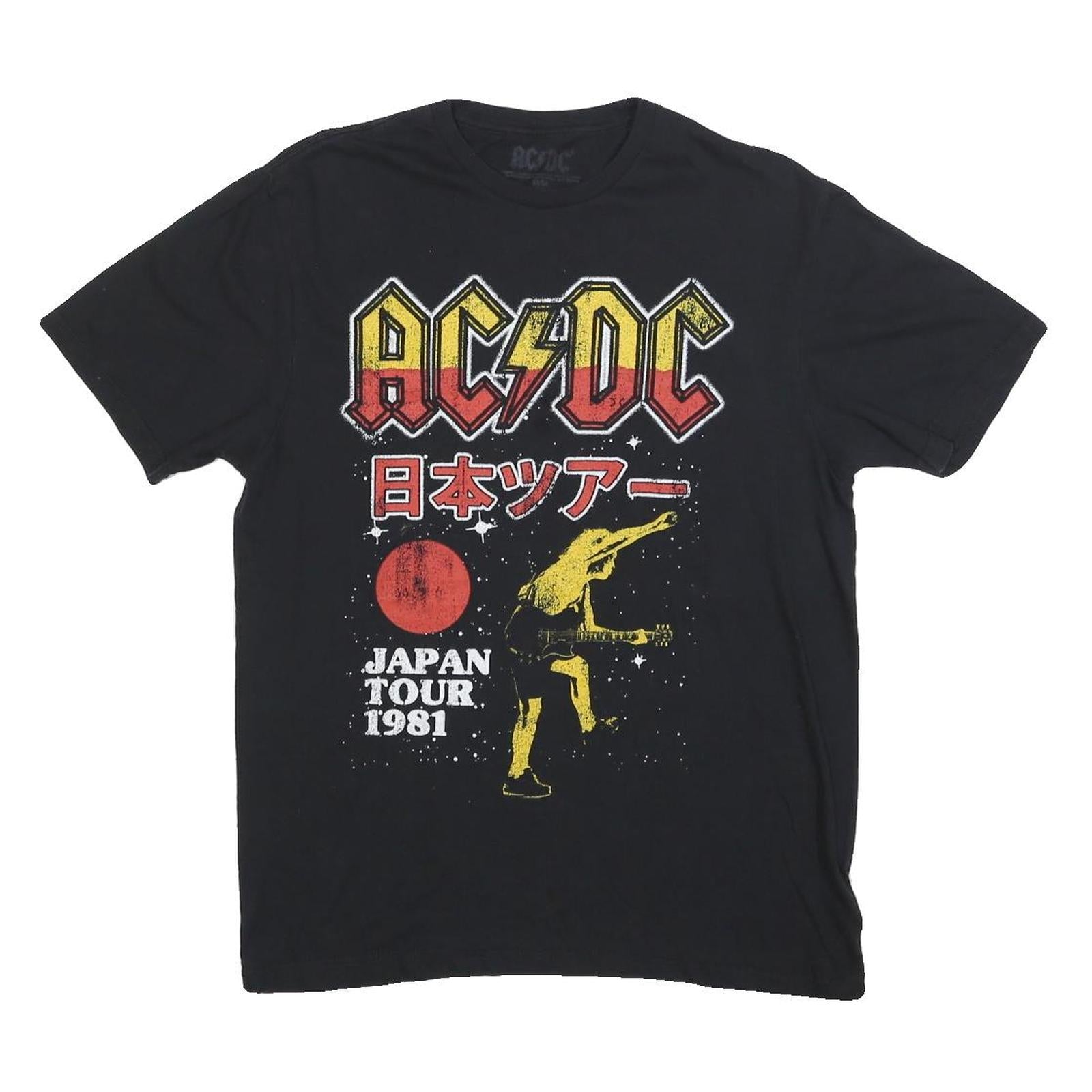 ACDC Mens Black Japan Tour Vintage Graphic T-Shirt M Short Sleeve Crew Neck Band Refurbished - N/A refurbished available on Cerqular